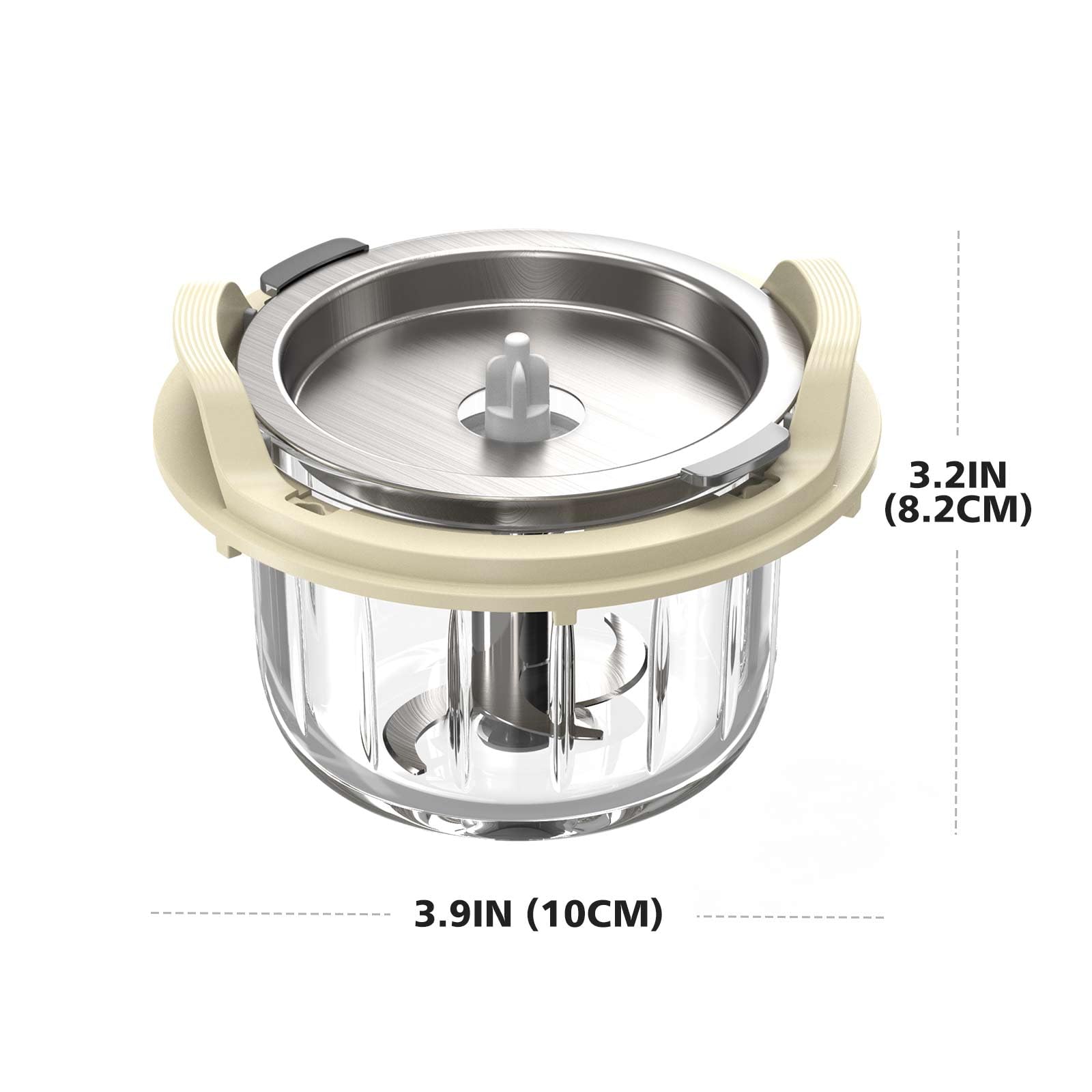 Replacement Glass Bowl with Handle, Blade & Anti-Spill Cover for Baby Food Maker - Durable Blender Accessories for Homemade Baby Puree | Perfect for Making Organic Baby Food at Home, Daycare or Travel