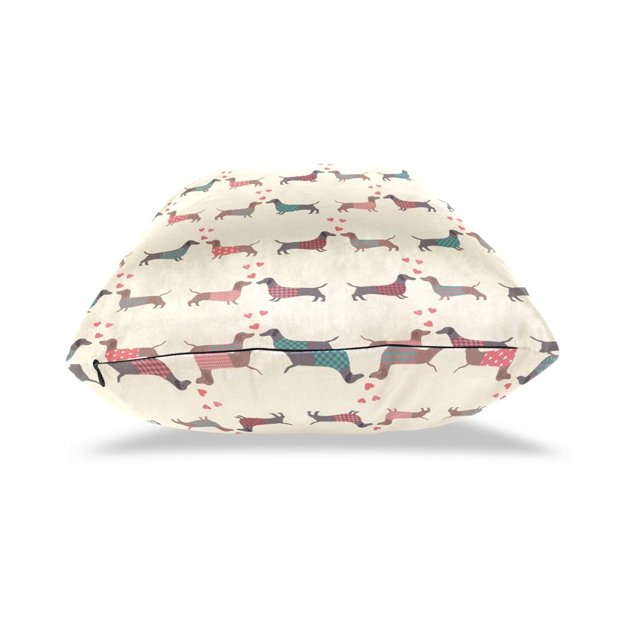 Aflyko Valentine's Day Throw Pillow Covers - 18x18 Inch Dachshund Couple Cute Heart Pillow Cases for Sofa, Bed, Party Decor - Perfect Gift for Mother's Day, Birthday, Housewarming & Couples - 2 Pack Soft Decorative Cushion Covers for Living Room, Bedroom & Home Decor