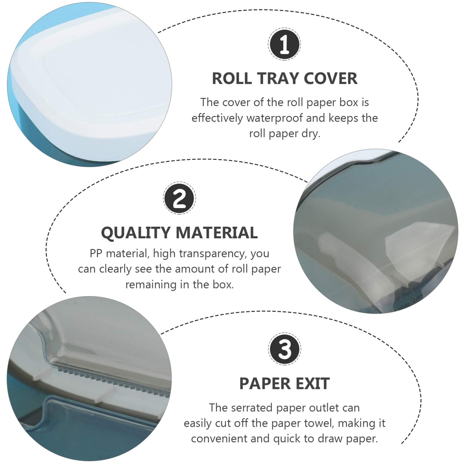 Cabilock 1-Piece Wall Mount Paper Towel Holder - Waterproof No Drill Shower Tissue Box & Napkin Dispenser for Bathroom, Kitchen, Office (Plastic, Punch-Free Installation) - Perfect for Organizing Facial Towels, Toilet Paper Rolls & Household Essentials