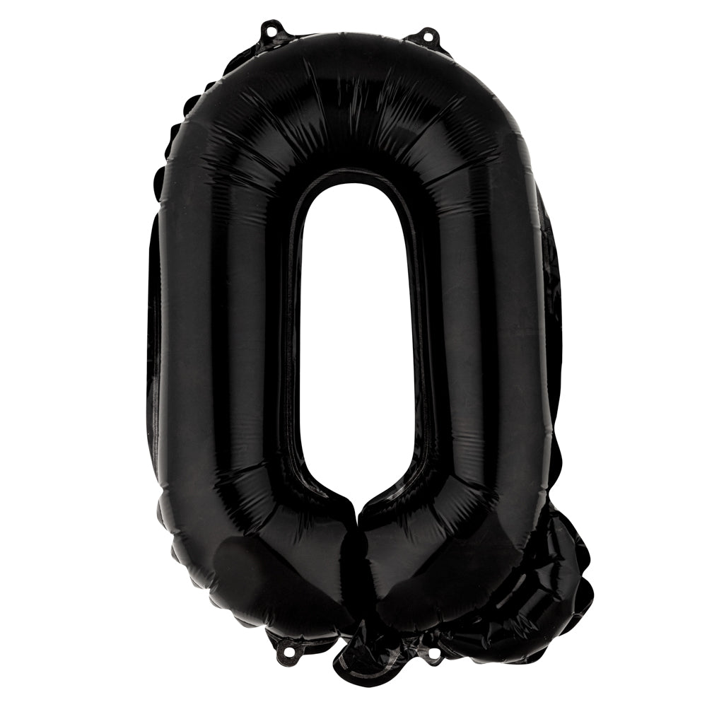 Balloonify Black Mylar Letter Q Balloon - 16 Inch Large Foil Alphabet Balloon for Birthday Party Decorations, Baby Showers & Graduation Celebrations