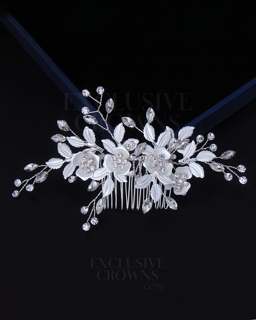 Elegant Jasmine Floral Hair Comb for Women - Bridal Hair Accessories, Boho Wedding, Prom & Special Occasions