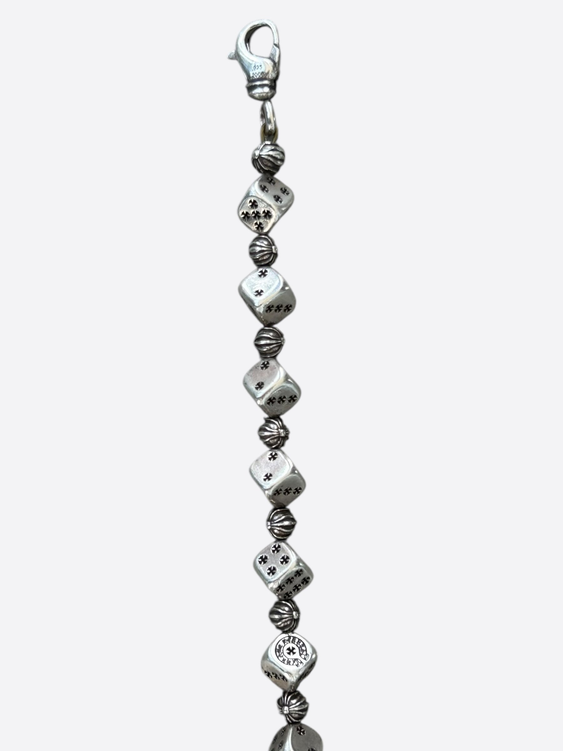 Chrome Hearts Sterling Silver Dice Bracelet for Men & Women - Gothic Punk Jewelry for Parties, Gifts & Everyday Wear