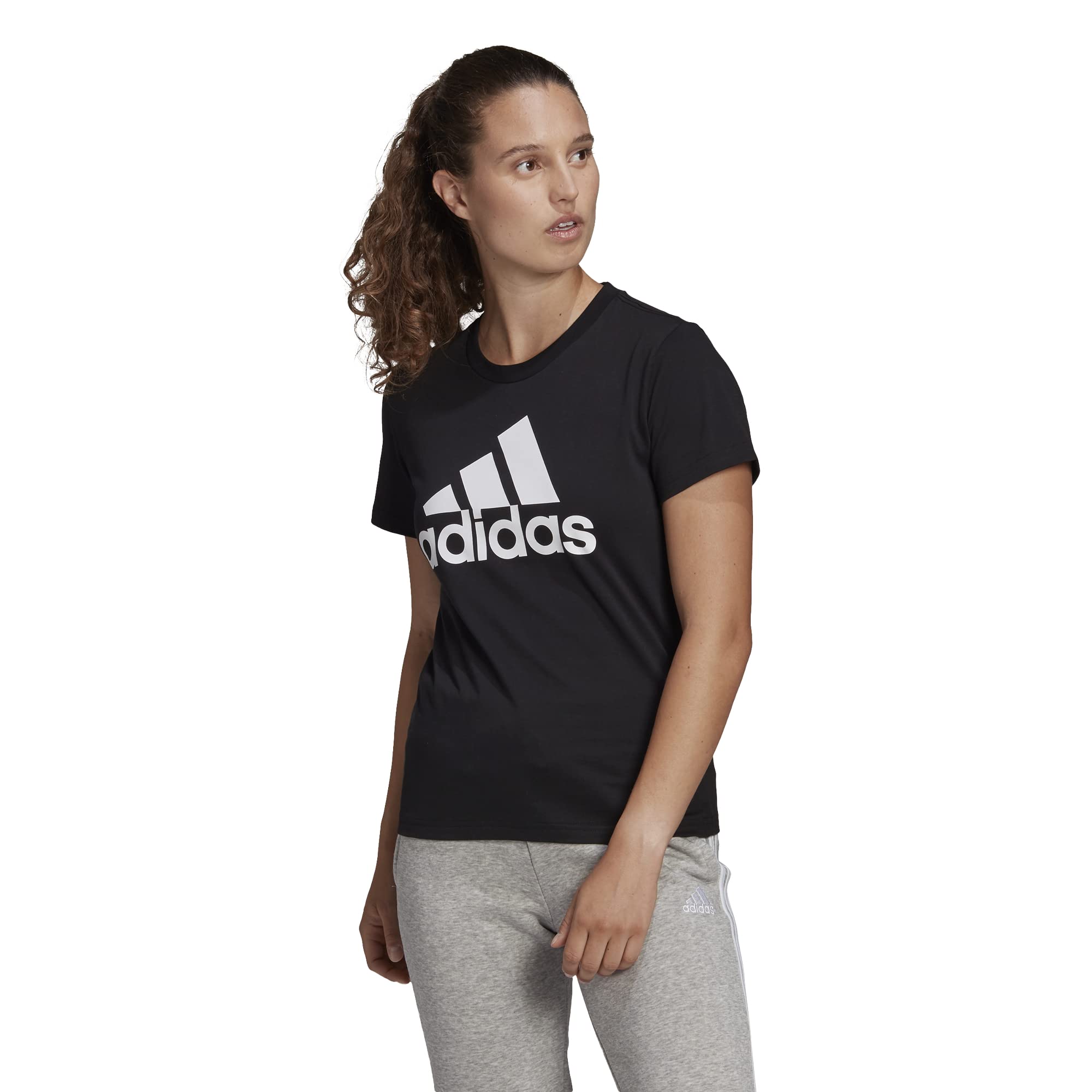 adidas Women's Essentials Logo T-Shirt - Soft Cotton Casual Tee for Everyday Wear, Gym, and Street Style
