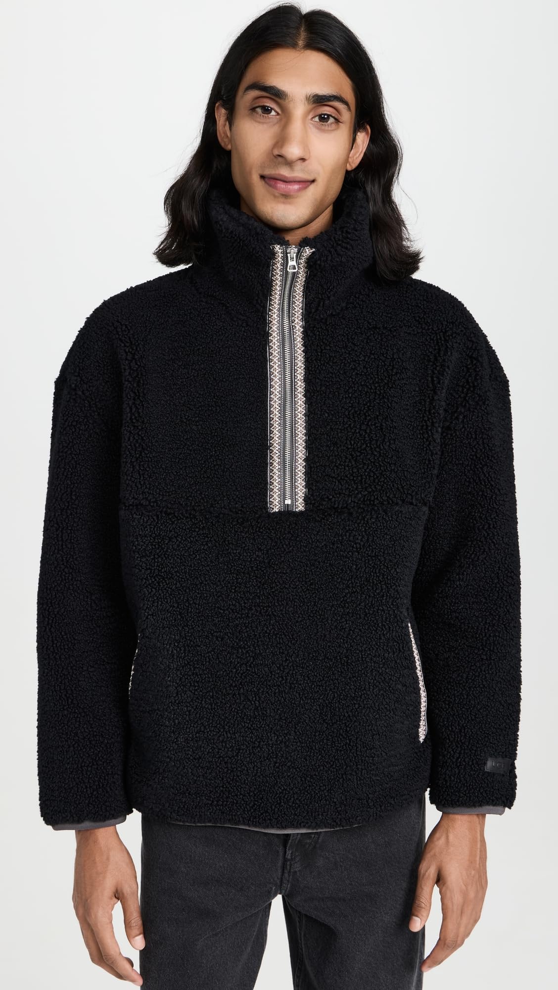 UGG Men's Tasman Uggfluff Half Zip Fleece Jacket - Cozy Winter Pullover for Outdoor Activities & Casual Wear