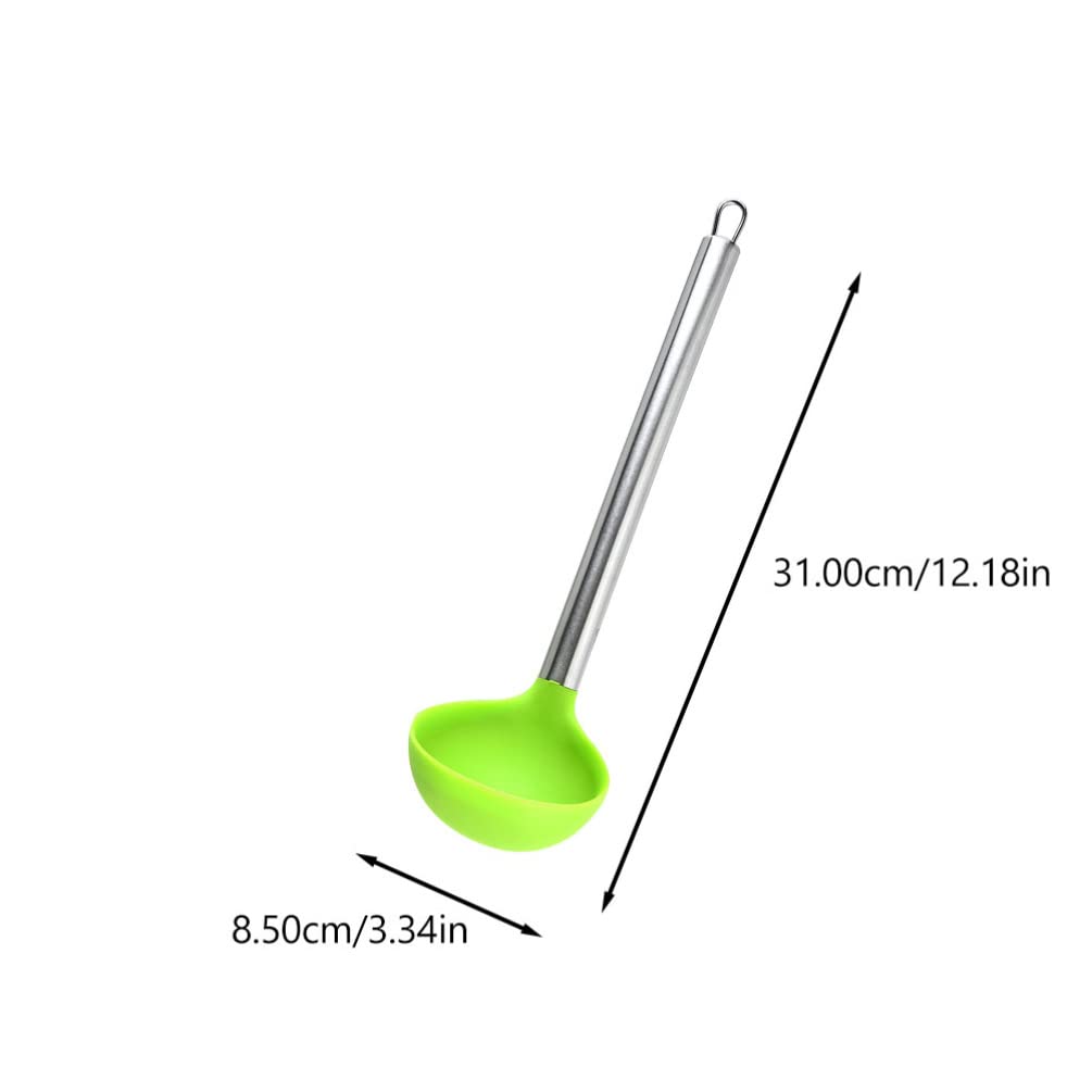 2-Pack Reusable Silicone Soup Ladles with Long Handle - BPA-Free Kitchen Spoons for Cooking, Serving Rice & Soup - Perfect for Home, Restaurants & Outdoor Picnics