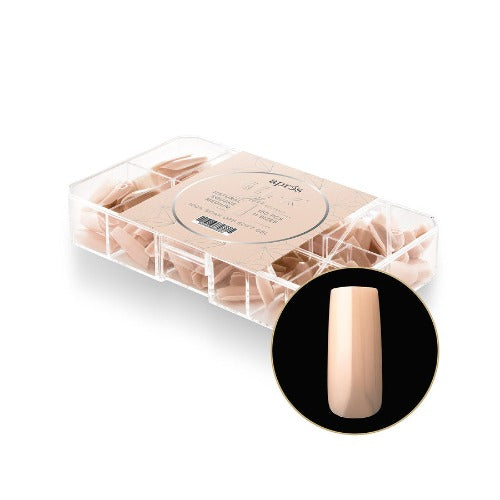 Apres Gel X Neutrals Alex Natural Tips 150pc Medium Square - Professional Salon Quality Nail Extensions for Manicures & Pedicures at Home or Spa