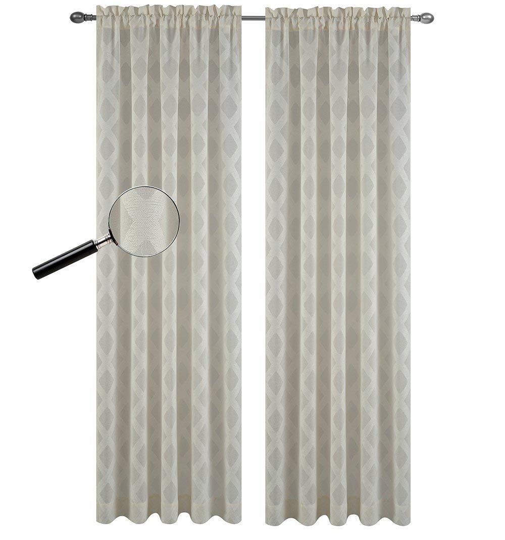Urbanest Set of 2 Austin Sheer Curtain Panels - Light Filtering Window Drapes for Living Room & Bedroom - Soft & Elegant Home Decor