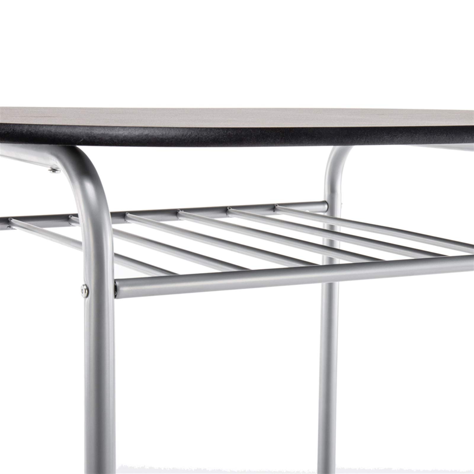 GT2-LY Breakfast Table Set with 2 Chairs - Compact Dining Table for Small Spaces, Kitchen, Game Room & Apartment - Modern Black Finish for Home & Office Use
