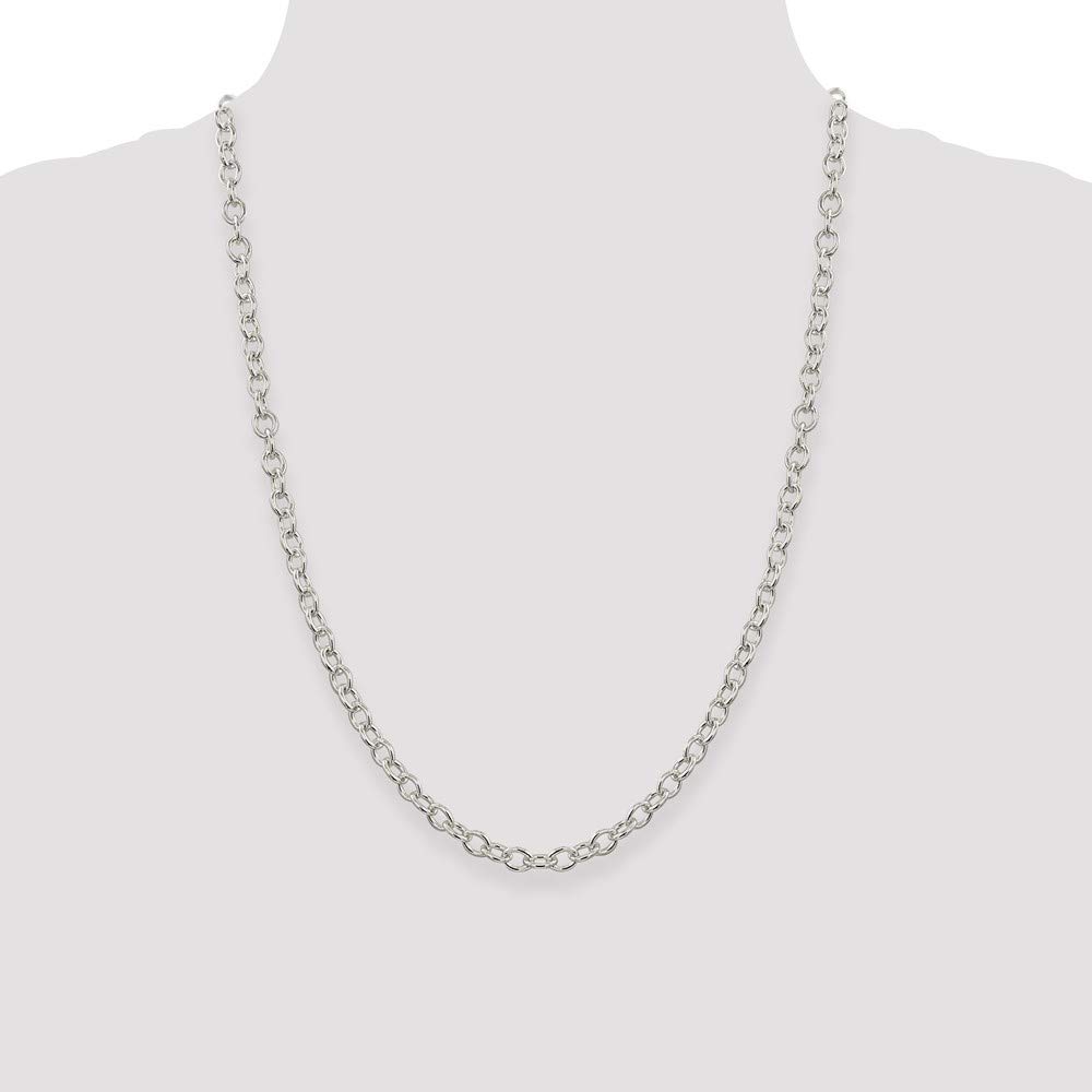 5.75mm Oval Cable Chain Necklace - 925 Sterling Silver with Lobster Clasp for Women | Elegant Layering Jewelry for Everyday Wear & Special Occasions