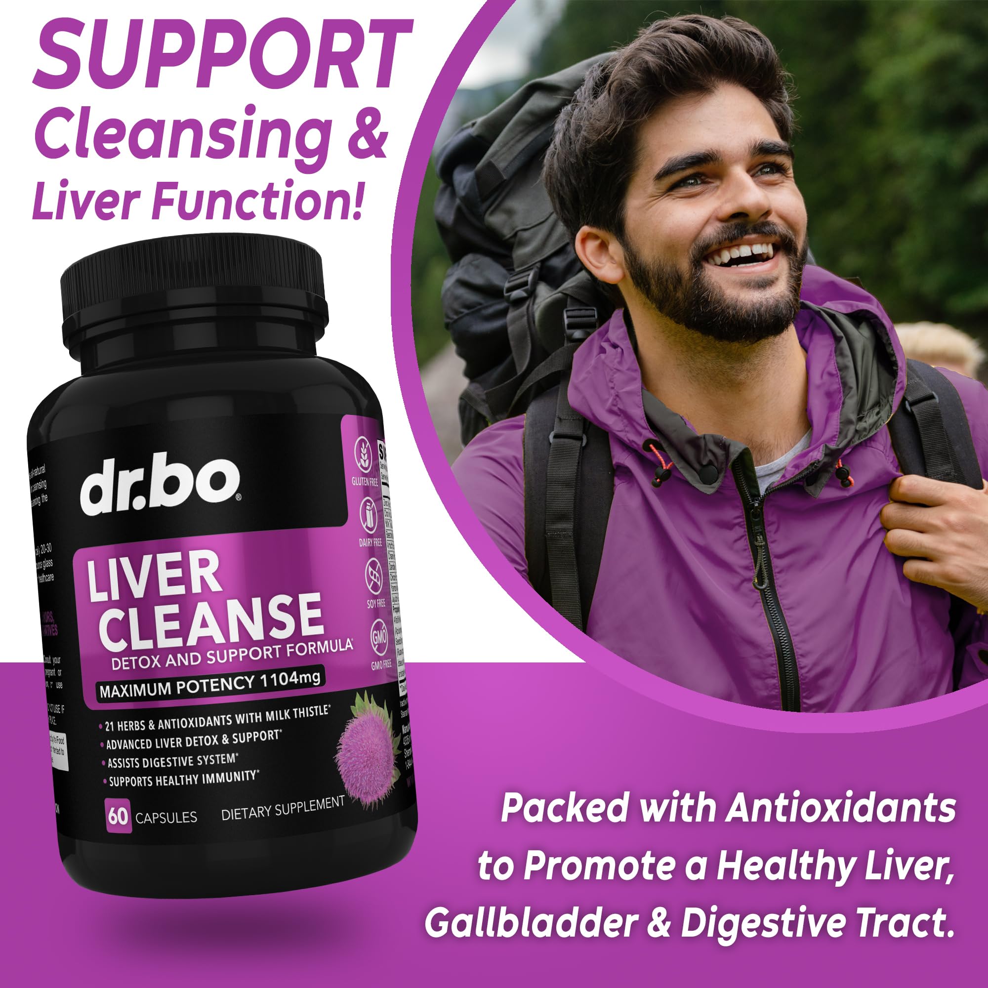 Liver Cleanse Detox Supplement - Natural Liver Support Pills with Artichoke, Berberine, Turmeric, Milk Thistle & Dandelion - Supports Gallbladder Health & Detoxification - Perfect for Post-Holiday Cleansing & Daily Liver Maintenance