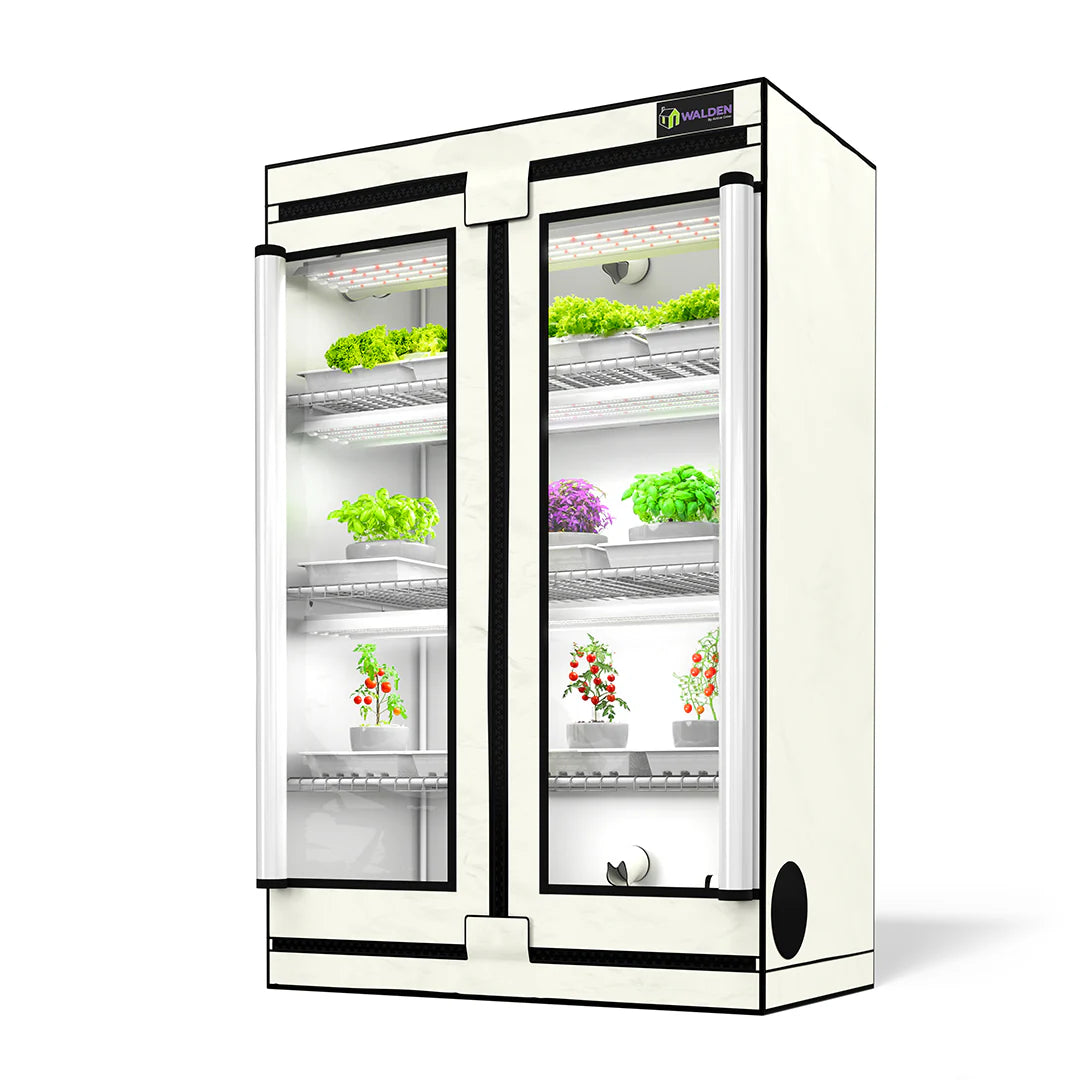 Active Grow Walden Greens & Veggies 3 Tier White LED Grow Tent Kit - Indoor Hydroponic System for Herbs, Vegetables & Plants - Perfect for Home Gardening, Urban Farming & Year-Round Cultivation