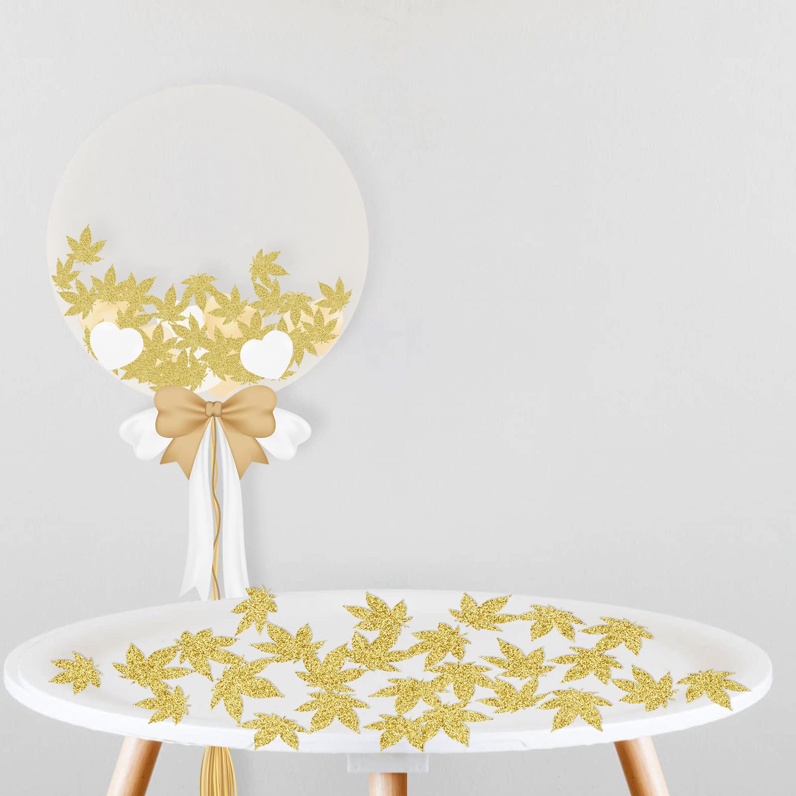 Premium Gold Marijuana Leaf Confetti for 420 Birthday Party Decorations - Single Weed Leaf Design - Perfect for Stoner Themed Parties, Cannabis Celebrations & Bachelorette Events
