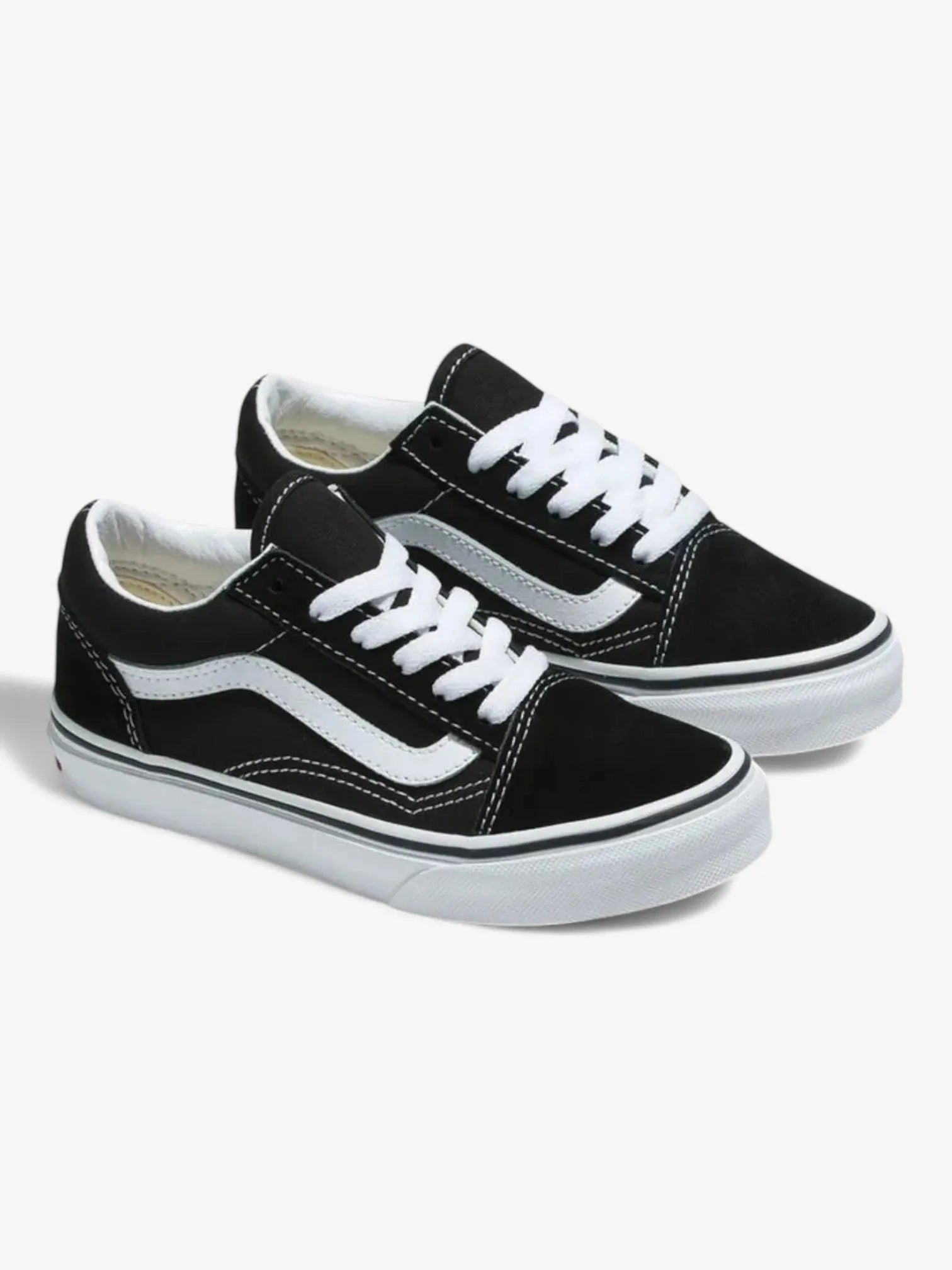 Vans Kids Old Skool Black Sneakers - Classic Skate Shoes for Boys & Girls - Perfect for School, Skateboarding & Casual Wear