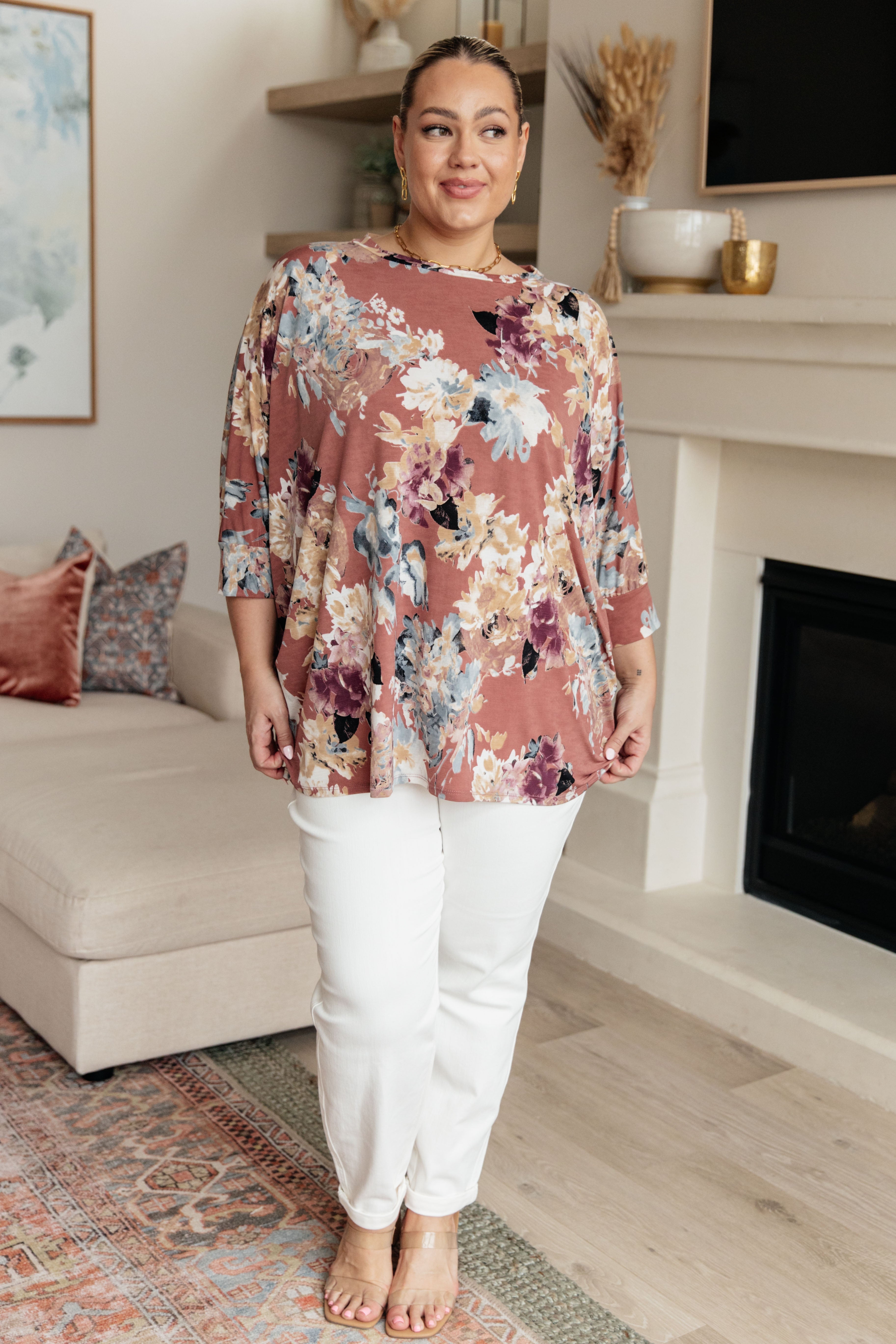 Float On Floral Top in Marsala - Women's Boho Blouse for Summer, Beach & Vacation Outfits | Trendy Casual & Party Wear