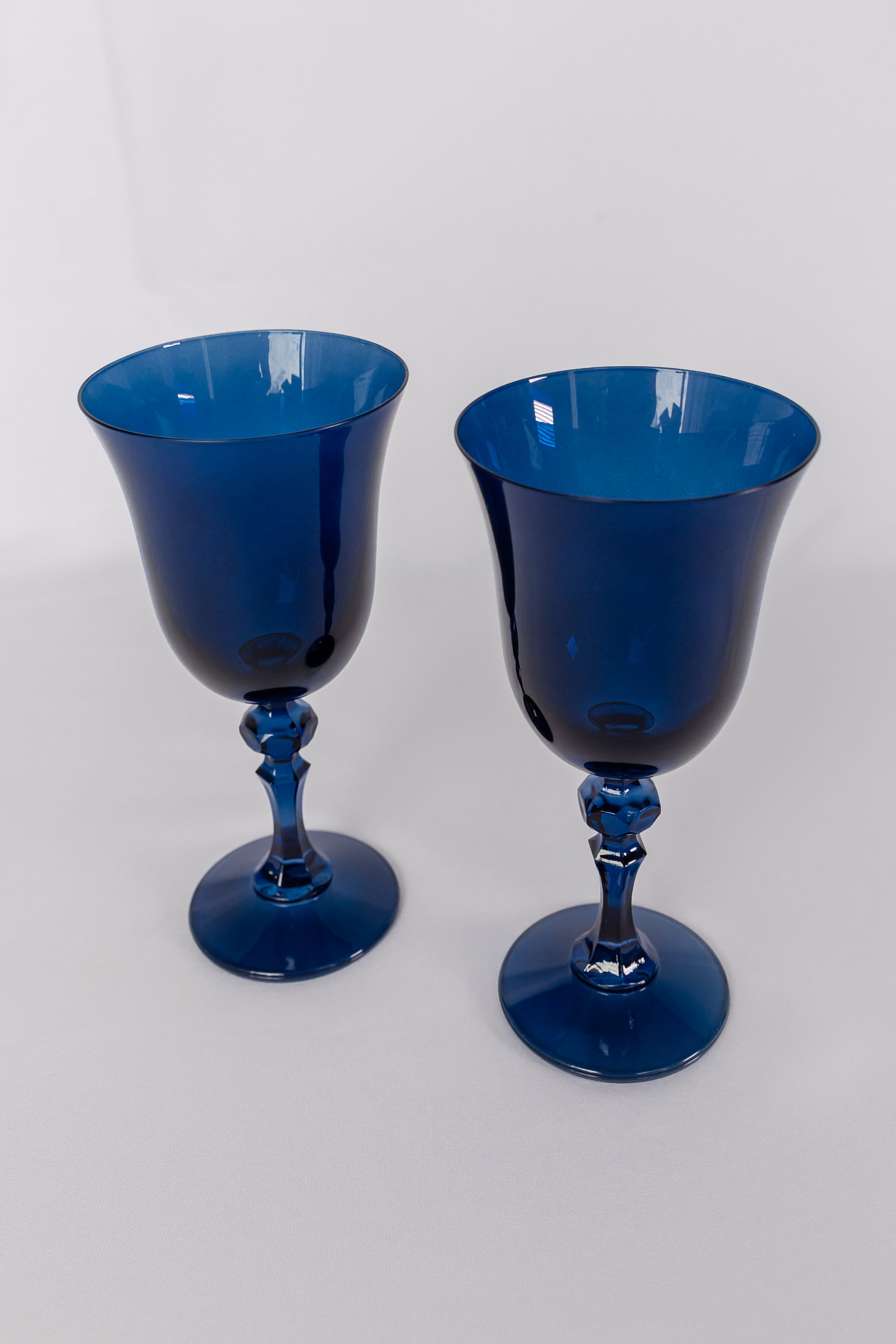 Estelle Colored Regal Goblet Set of 2 - Elegant Midnight Blue Wine Glasses for Fine Dining & Special Occasions