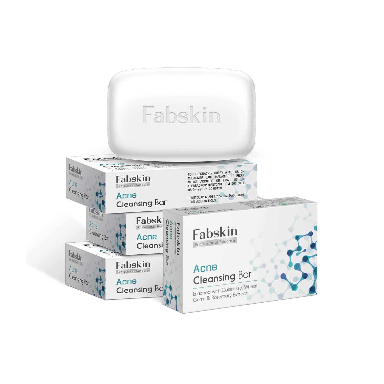 Fabskin Calendula Acne Soap 75g (Pack of 2) - Natural Anti-Acne & Pimple Cleansing Bar for Face, Back & Body | Gentle Exfoliating & Oil Control | Perfect for Teen & Adult Acne Treatment