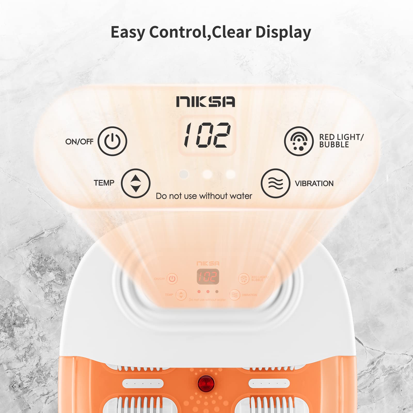 Heated Foot Spa Massager with Bubbles, Vibration & Red Light Therapy - 4 Roller Pedicure Foot Bath Tub for Stress Relief, Temperature Control & Acupressure Massage - Perfect for Home Relaxation, Post-Workout Recovery & Gift Giving