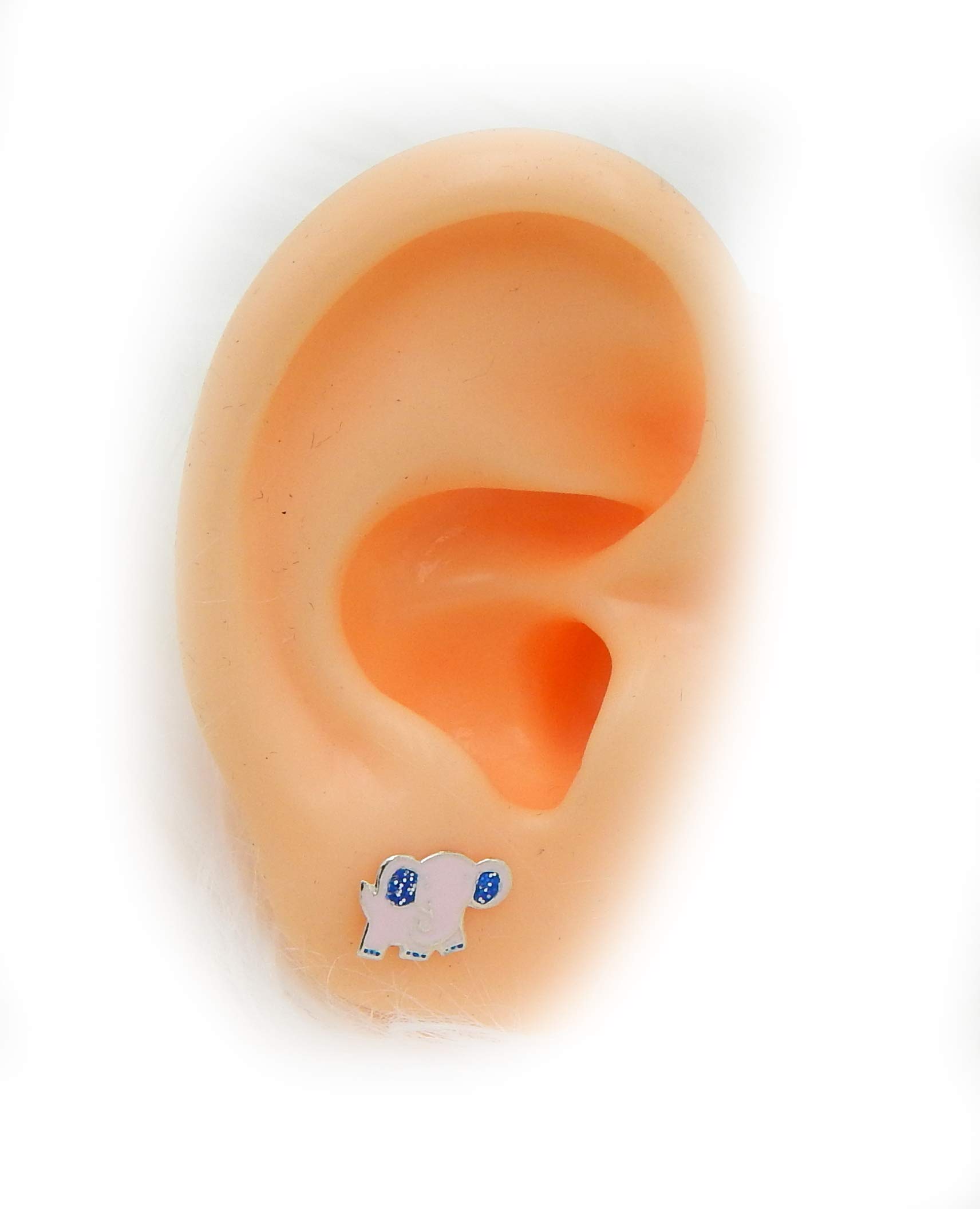 ICYROSE 925 Sterling Silver Small Pink & Blue Elephant Stud Earrings for Women - Nickel Free Hypoallergenic Jewelry - Perfect Gift for Birthday, Anniversary & Everyday Wear