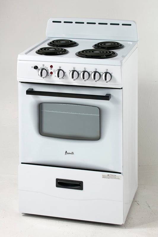 Avanti ER24P0WG 24 Inch Electric Range Stove with 4 Burners - Perfect for Home Kitchen Cooking, Baking & Meal Prep