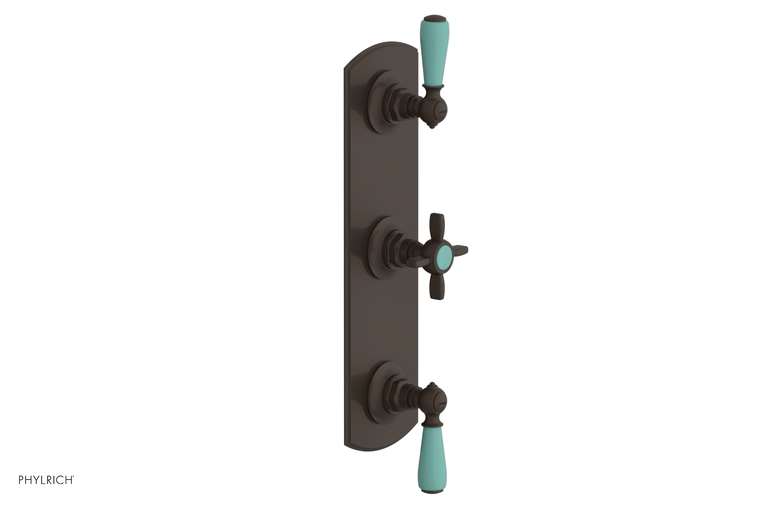 Jamestown Thermostatic Shower Valve with Dual Volume Control - Turquoise Accents (Model 4-740) for Modern Bathroom & Spa Experience