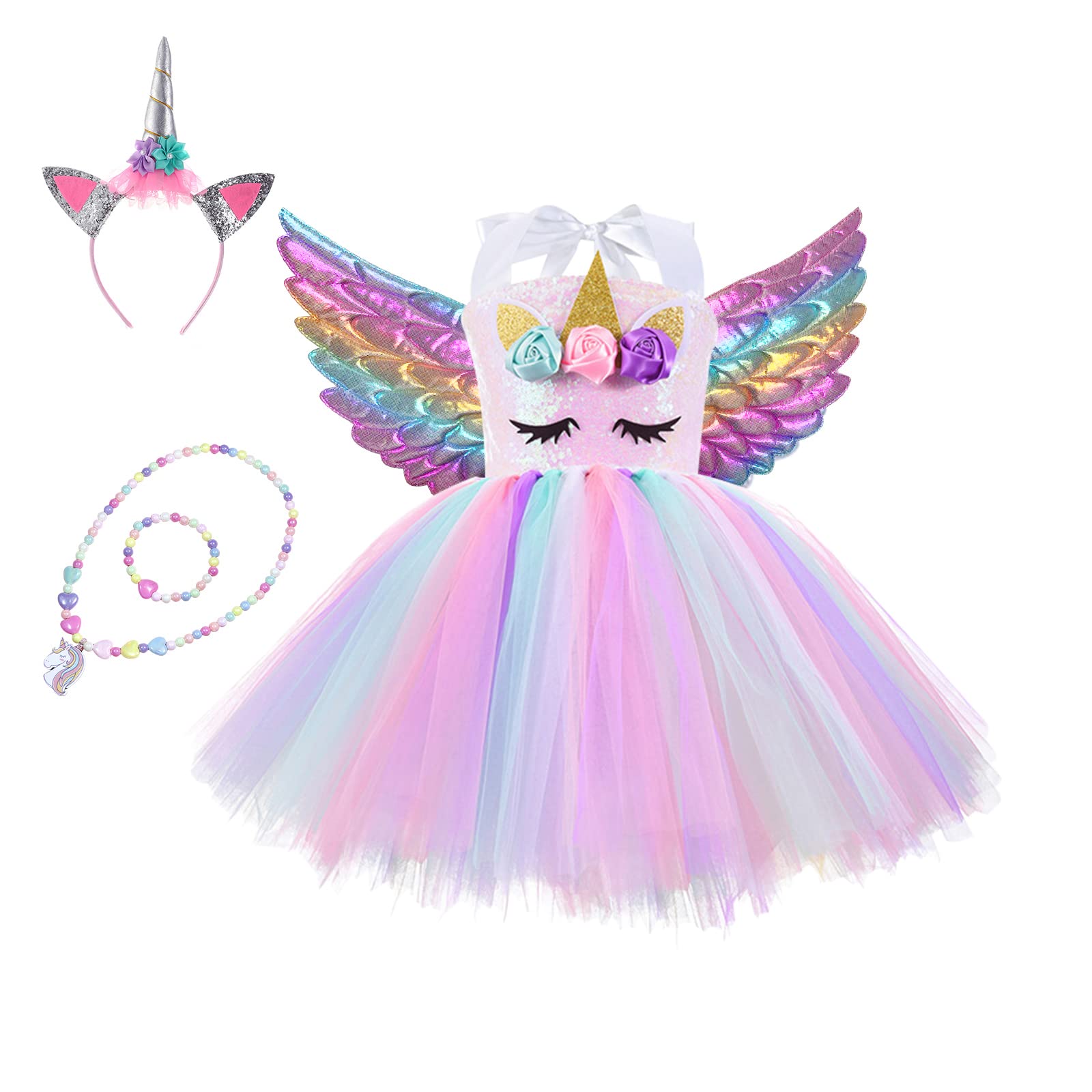 Encanto Mirabel Isabella Cosplay Dress for Kids & Adults - Disney Princess Birthday Costume with Accessories | Summer Dress Up Outfit for Halloween, Cosplay & Theme Parties