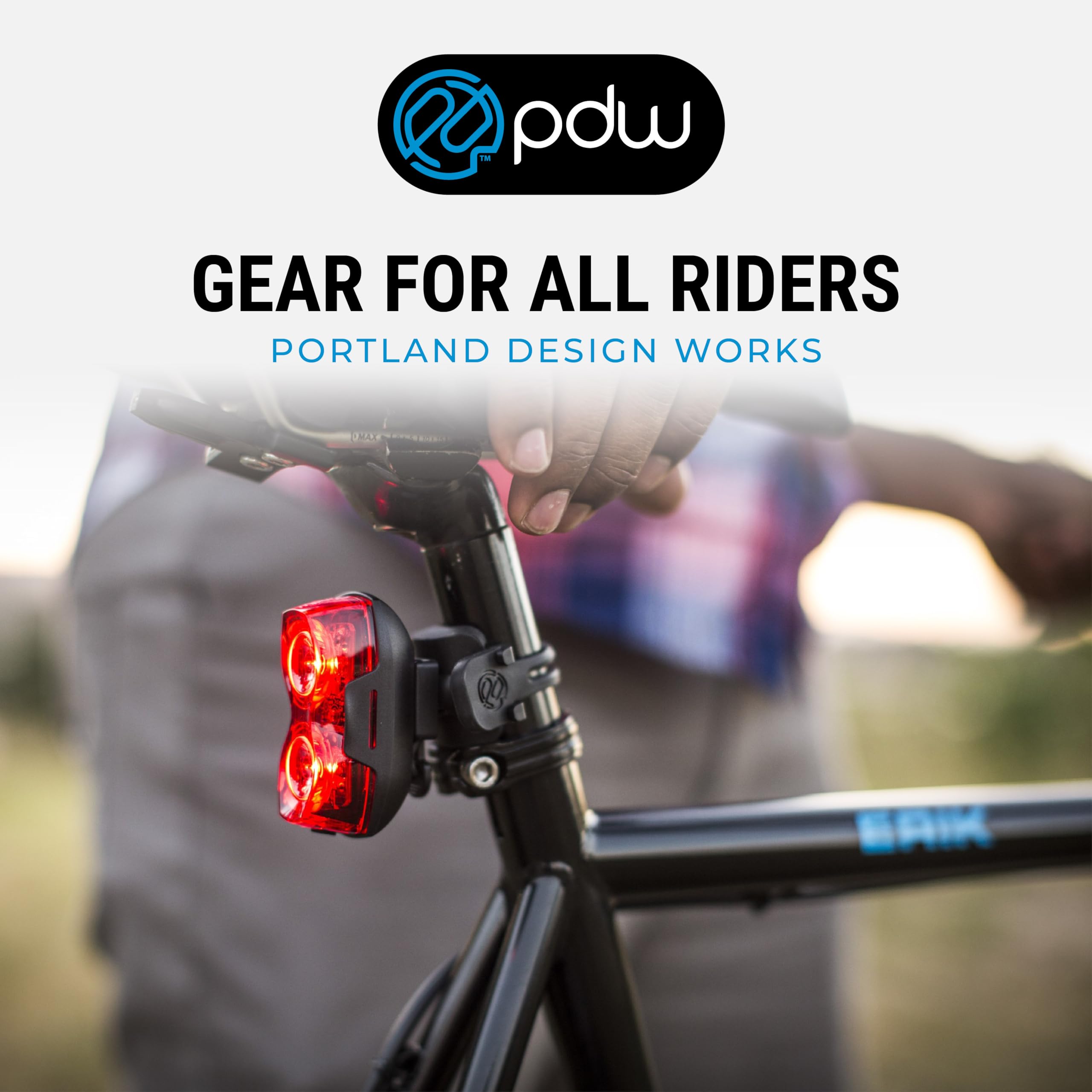 Portland Design Works Danger Zone Tail Light - High Visibility Bike Rear Light for Night Cycling, Running, and Outdoor Safety