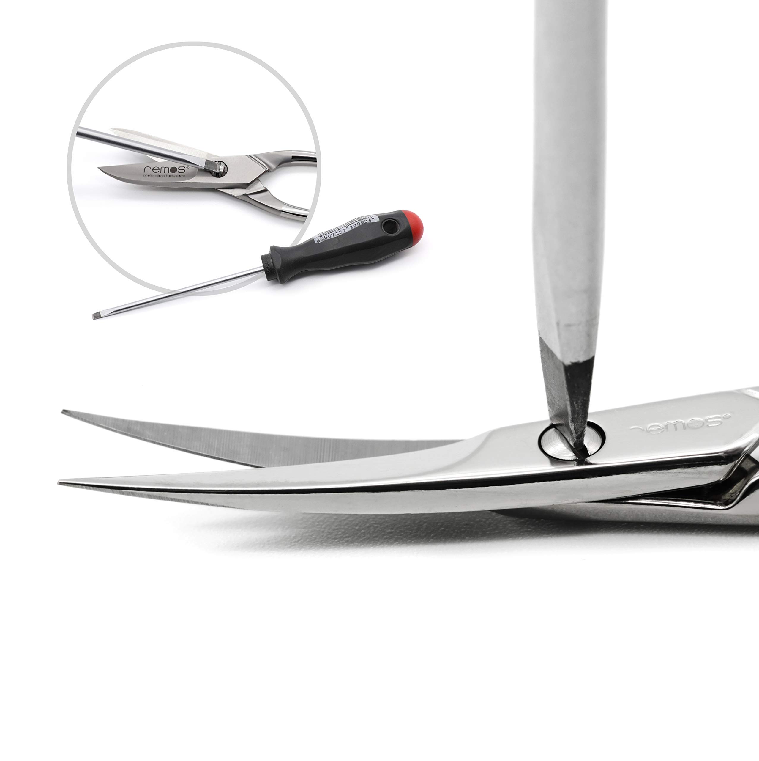 Premium REMOS Stainless Steel Nail Clippers [INOX] 9.5cm - Professional Fingernail & Thin Toenail Trimmer - Ideal for Home, Travel, and Salon Use
