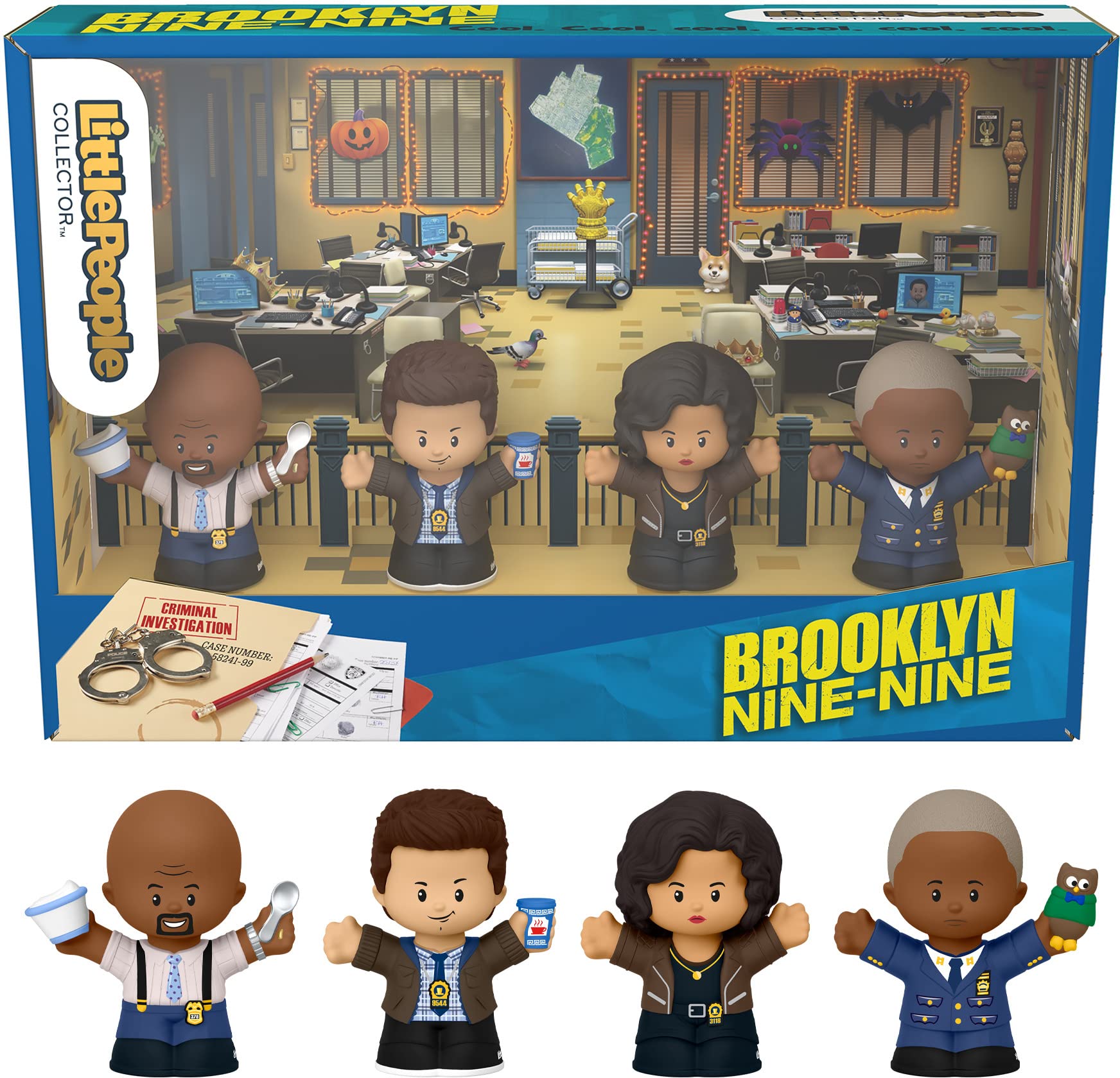 Brooklyn Nine-Nine TV Series Little People Collector's Edition Set - 4 Figures in Display Case for Adults & Fans | Perfect for Home Decor, Office Display & Gifts