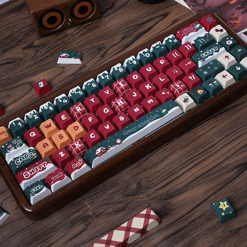 DAGK Christmas 2.0 Keycap Set - 143 Keys Cherry Profile PBT Keycaps for Mechanical Keyboards - Perfect for Gaming, Typing & Custom Keyboard Builds
