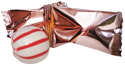 Premium Peppermint Candy Balls in Elegant Rose Gold Wrappers - 100 Count Bulk Mint Candies for Parties, Weddings & Holiday Gifts