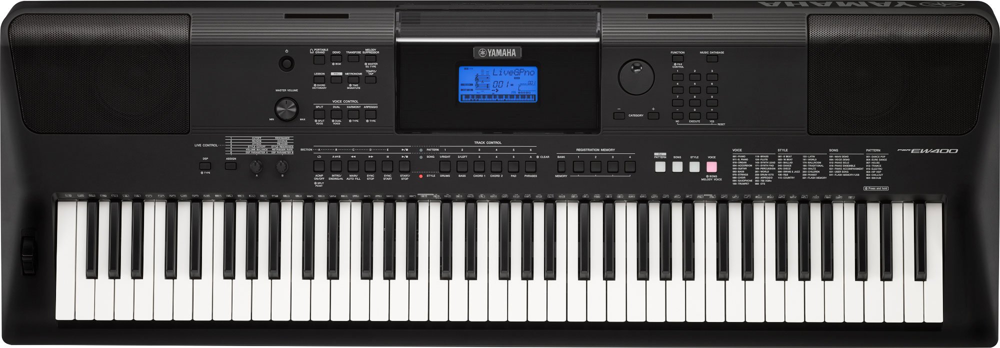 Yamaha PSR-EW400 76-Key Portable Electronic Keyboard with Power Adapter - Perfect for Beginners, Home Practice & Live Performances