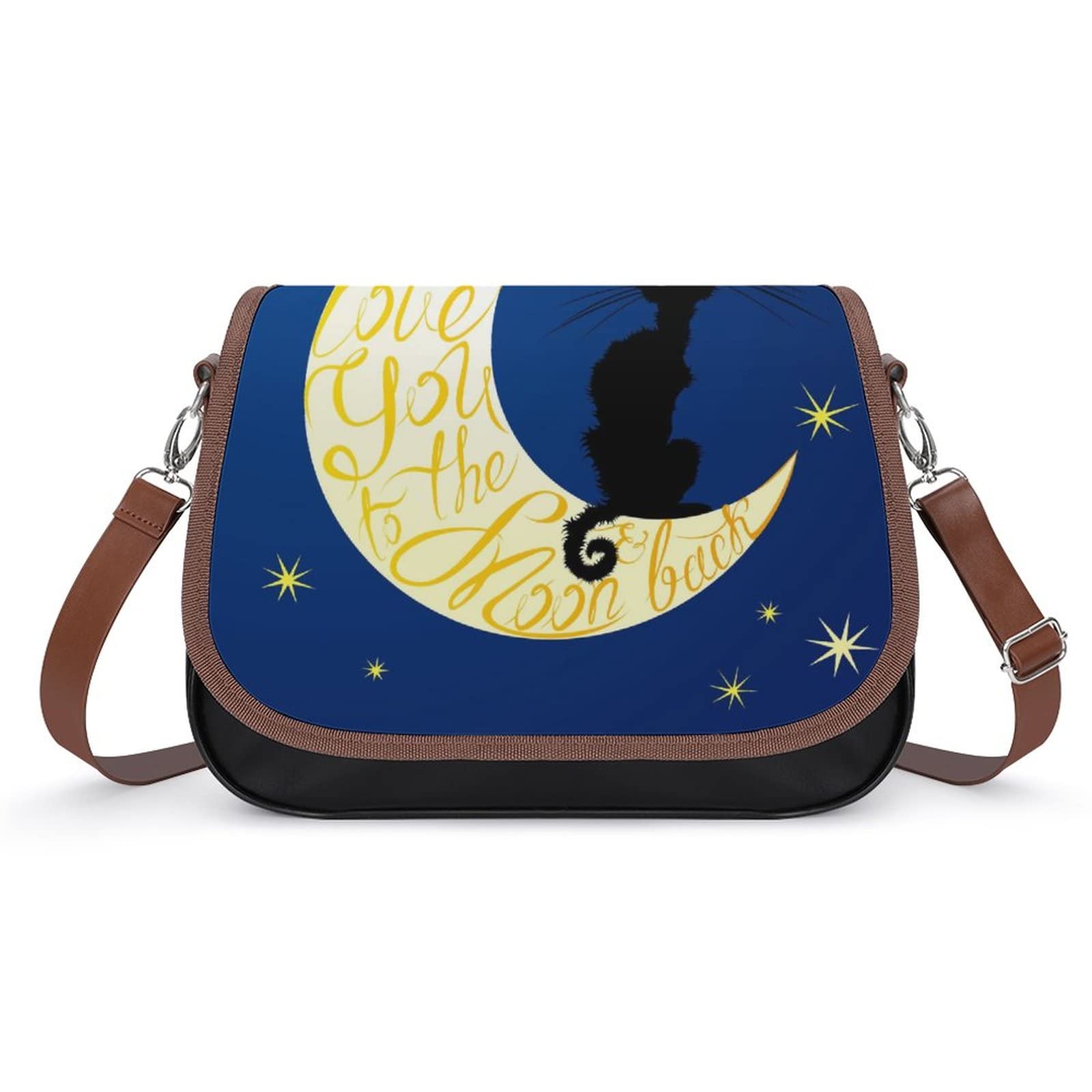 Stylish Women's Crossbody Bags - Genuine Leather Shoulder Purse with Star & Moon Design - Perfect for Work, Travel & Everyday Use