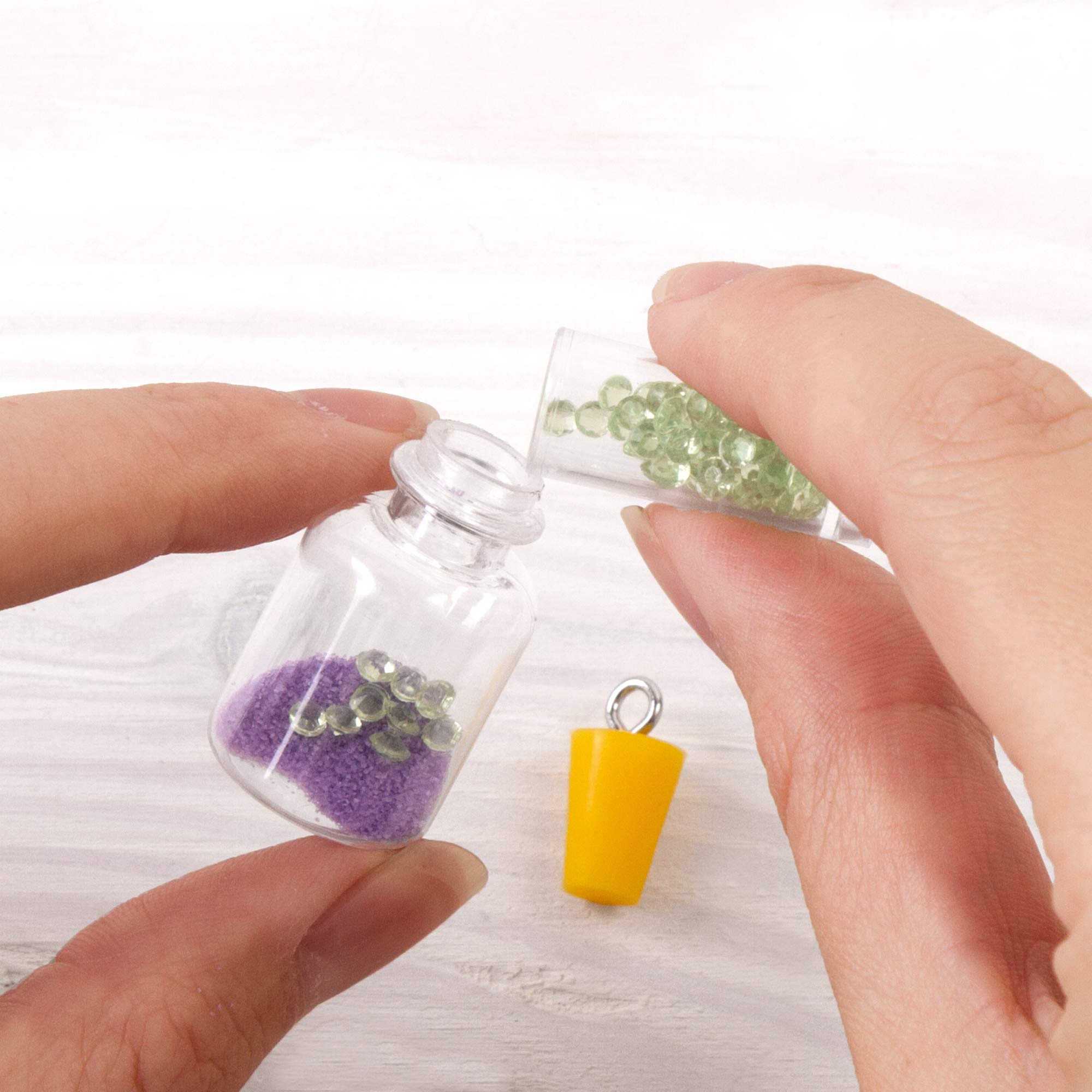 Make It Real DIY Terrarium Jewelry Kit - Create Beautiful Flower & Gem Bottle Pendants for Girls - Arts & Crafts Gift Set with Charms - Perfect for Birthday Gifts, Party Favors & Creative DIY Projects