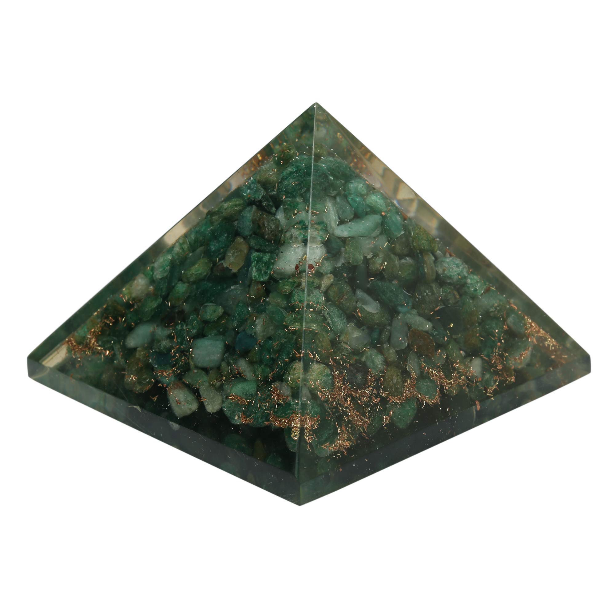 Nephrite Crystal Orgone Pyramid for EMF Protection, Meditation & Energy Healing | Spiritual Wellness, Home Decor & Yoga Accessory