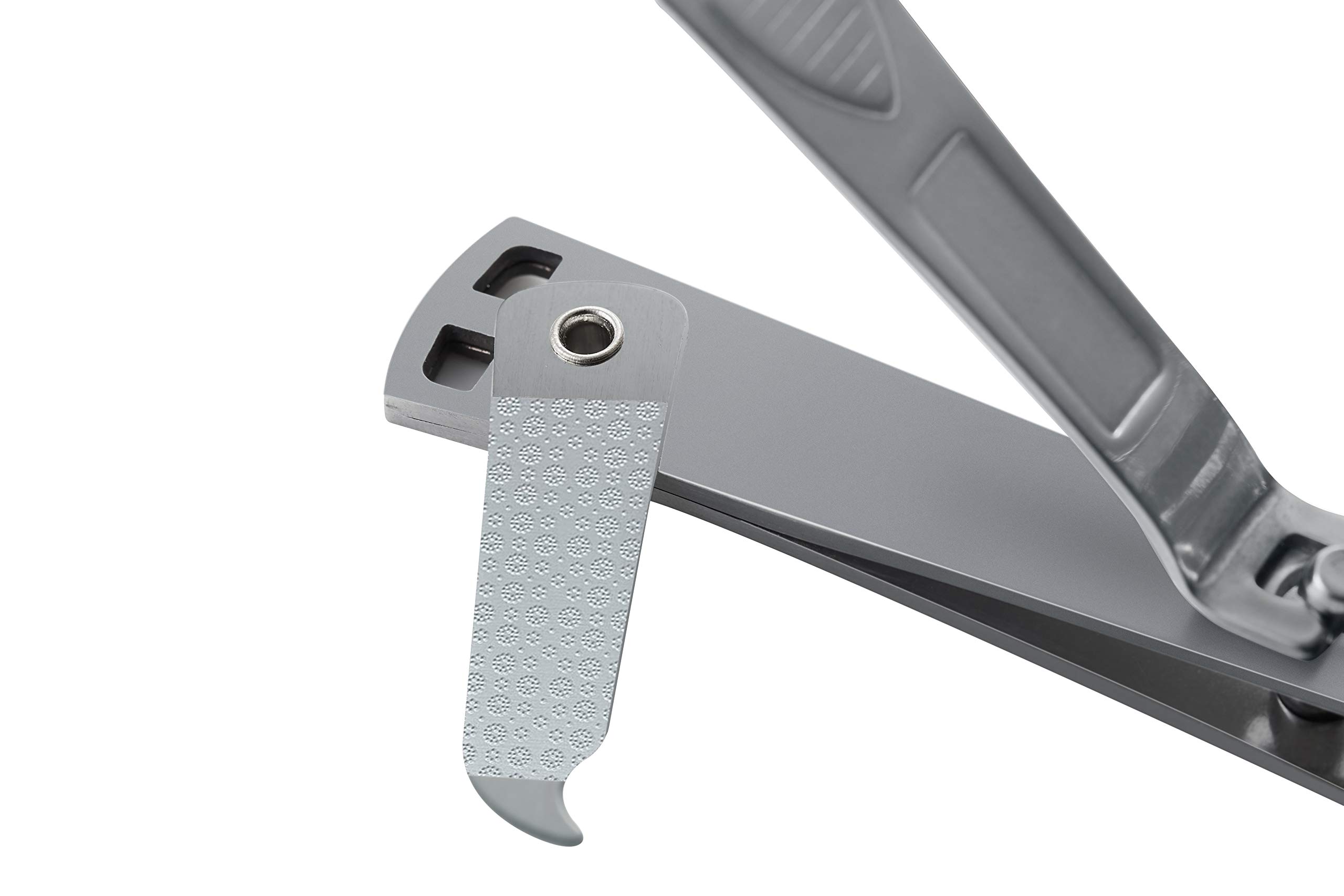 Professional Stainless Steel Nail Clippers Set with Swing-Out Nail Cleaner & Nail File - Sharp Fingernail & Toenail Clippers with Ergonomic Wide Press Lever - Perfect for Home, Travel & Salon Manicure/Pedicure Kits