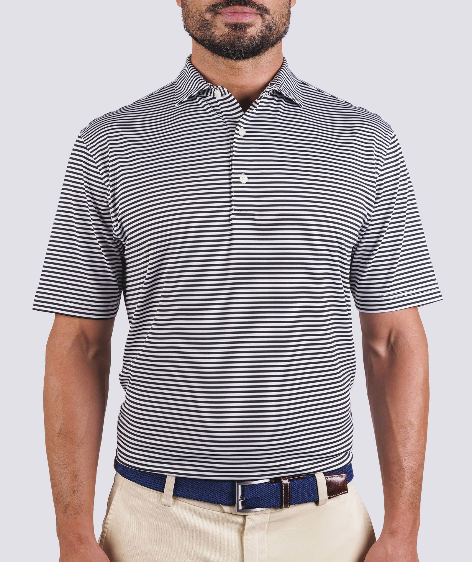 Cooper Stripe Performance Polo Shirt for Men - Moisture-Wicking, Breathable & Quick-Dry Golf & Tennis Polo - Perfect for Sports, Work & Casual Wear