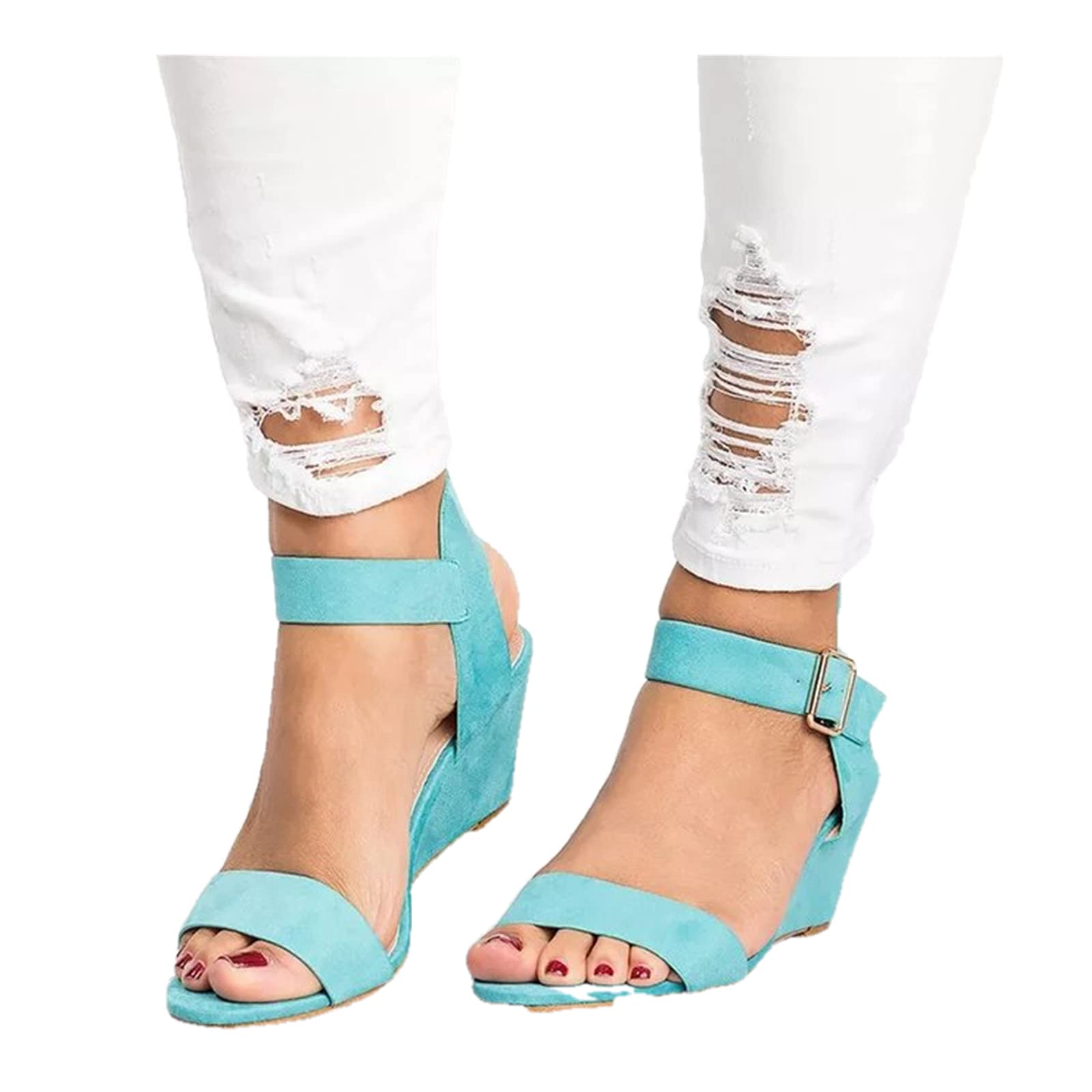 Women's Wedge Sandals with Ankle Strap - Open Toe Platform Sandals for Casual & Dressy Outfits | Summer Beach Shoes for Walking, Vacations & Date Nights