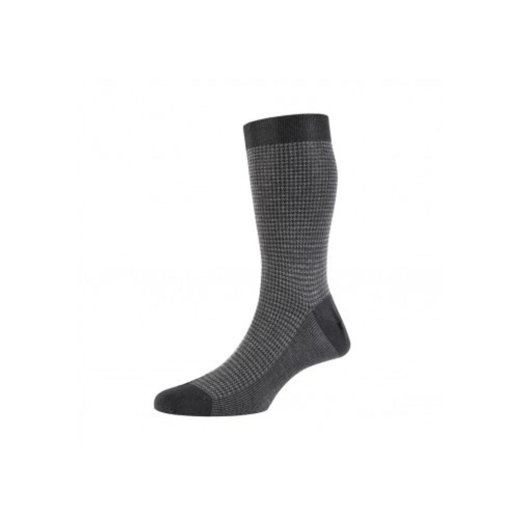 BRESCIANI Jacquard Cotton Socks for Men - Breathable Grey Dress Socks - Perfect for Business, Office & Formal Occasions