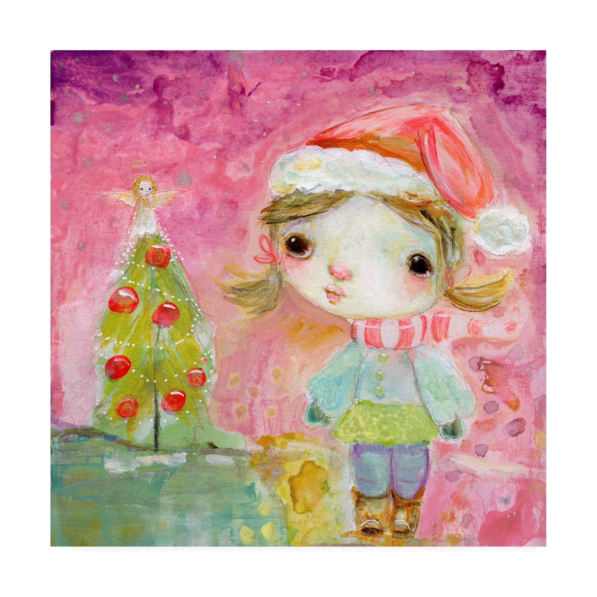Mindy Lacefield Magical Tree Portrait - 18x18 Inch Fine Art Canvas Print - Whimsical Home Decor for Living Room, Bedroom & Nursery