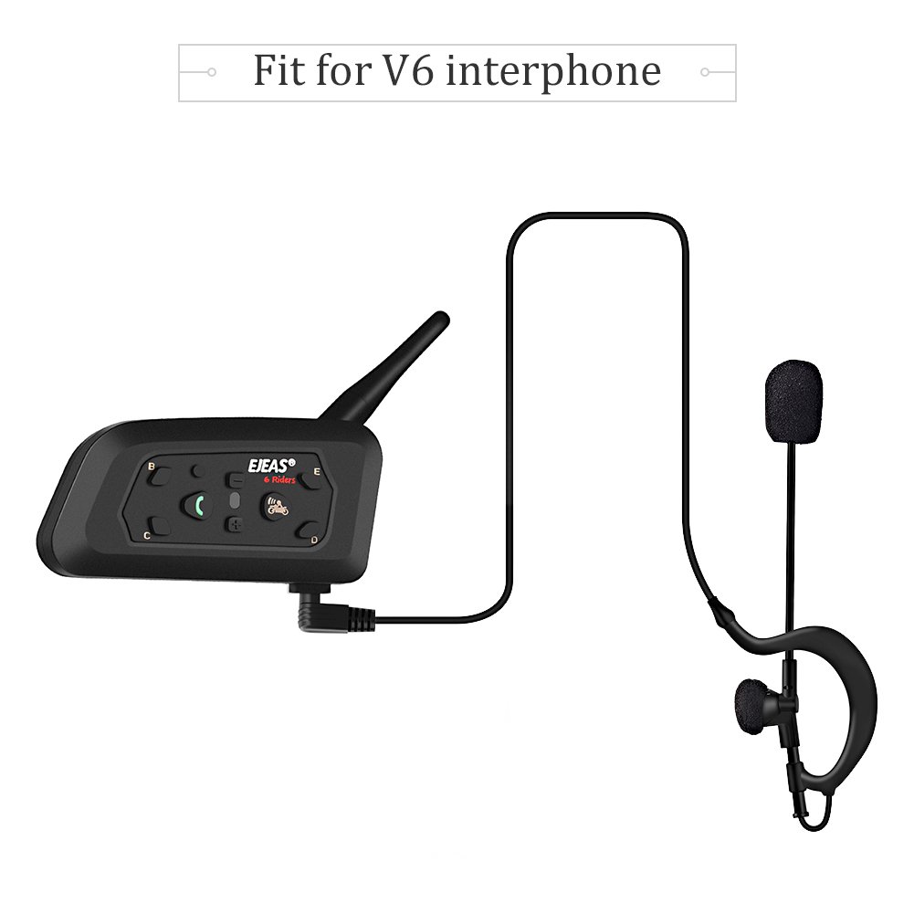 EJEAS Single Ear Headphone with Microphone - Lightweight Communication Headset for Intercom, Referees, Coaches (Compatible with V6/Q7/V4/FBIM) - Perfect for Sports Events, Security Teams & Call Centers