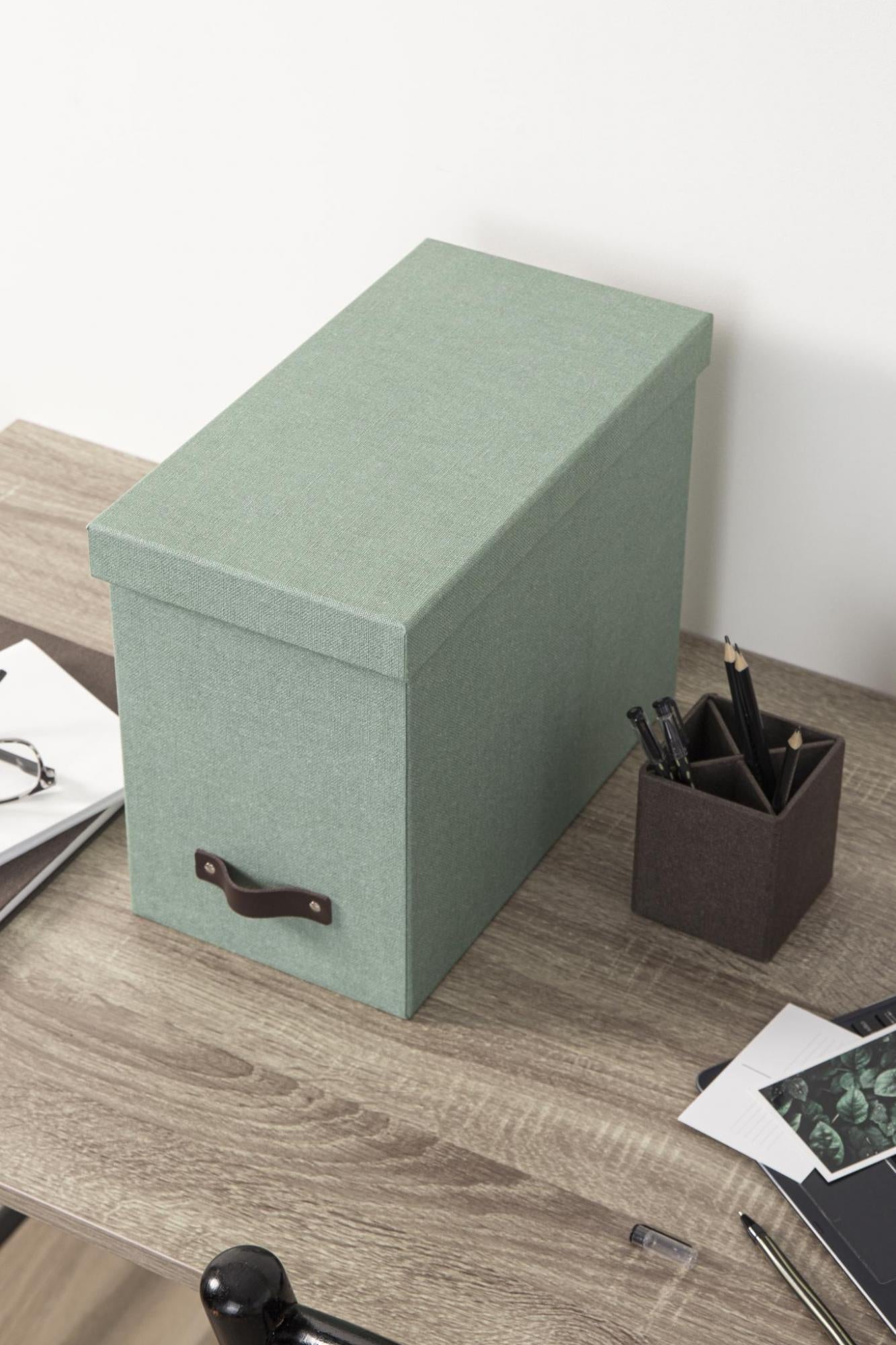 Johan File Box - Soft Teal Storage Organizer for Office, Home & School | Document Filing & Paper Organization Solution
