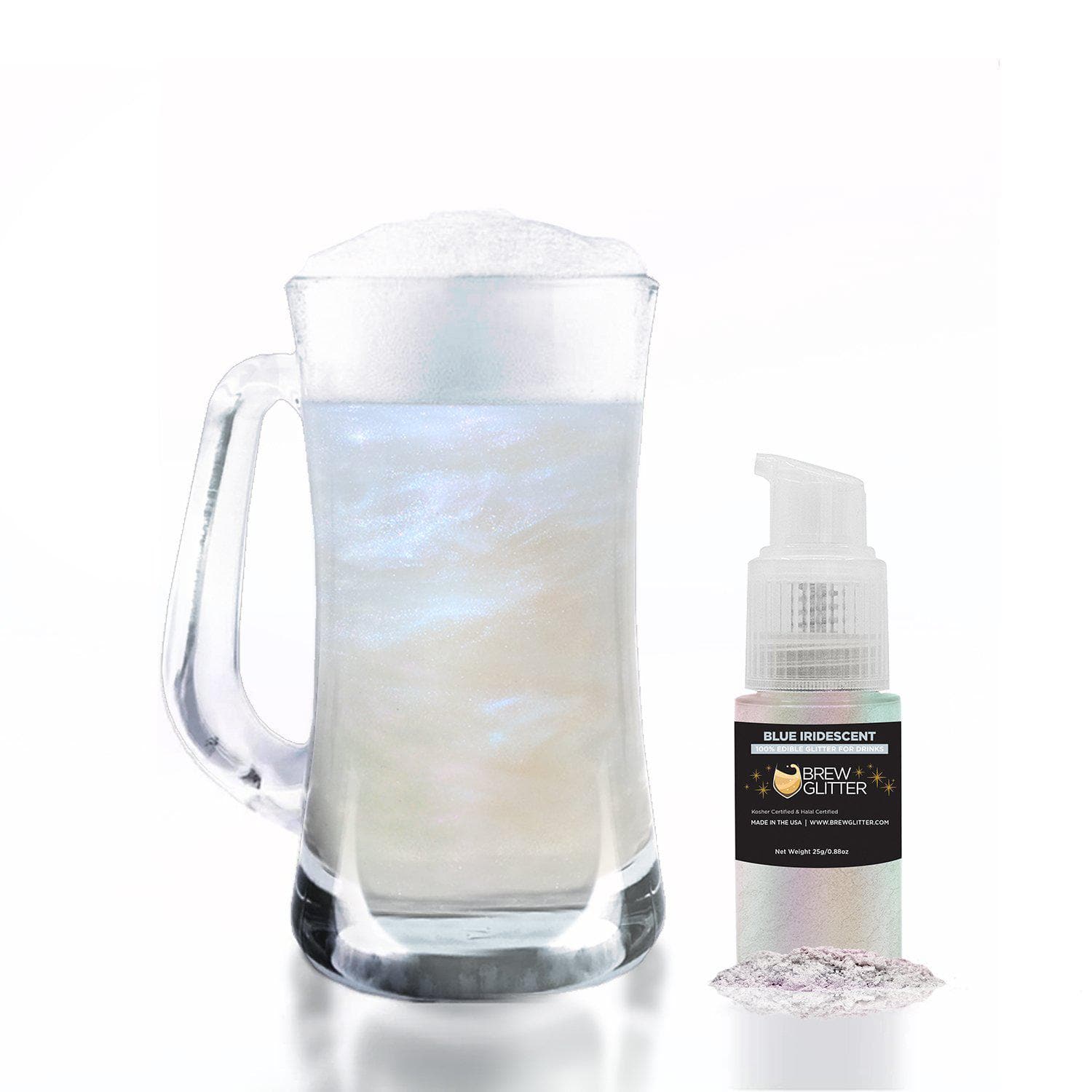 Wholesale Blue Iridescent Brew Glitter Spray Pump - Perfect for DIY Crafts, Nail Art, and Party Decorations