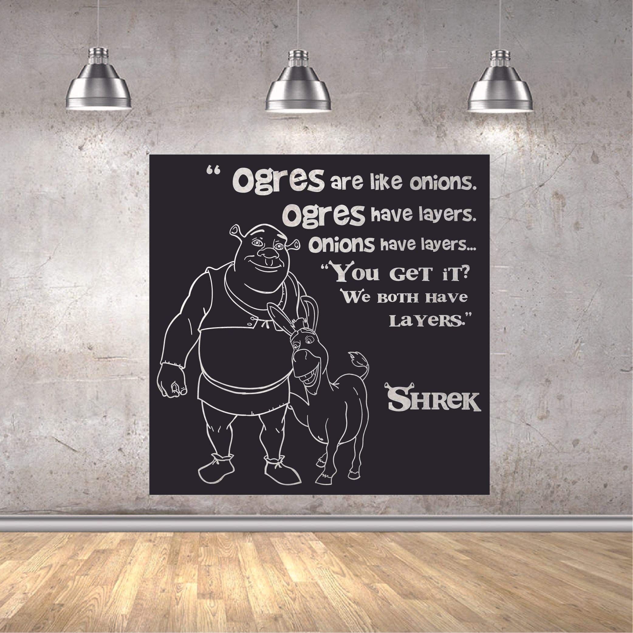 Shrek Quote Vinyl Wall Art - 'Ogres Are Like Onions' Decorative Sticker for Kids Room, Nursery & Kindergarten (40x40 inch) - Fun Home Decor for Boys & Girls Bedrooms
