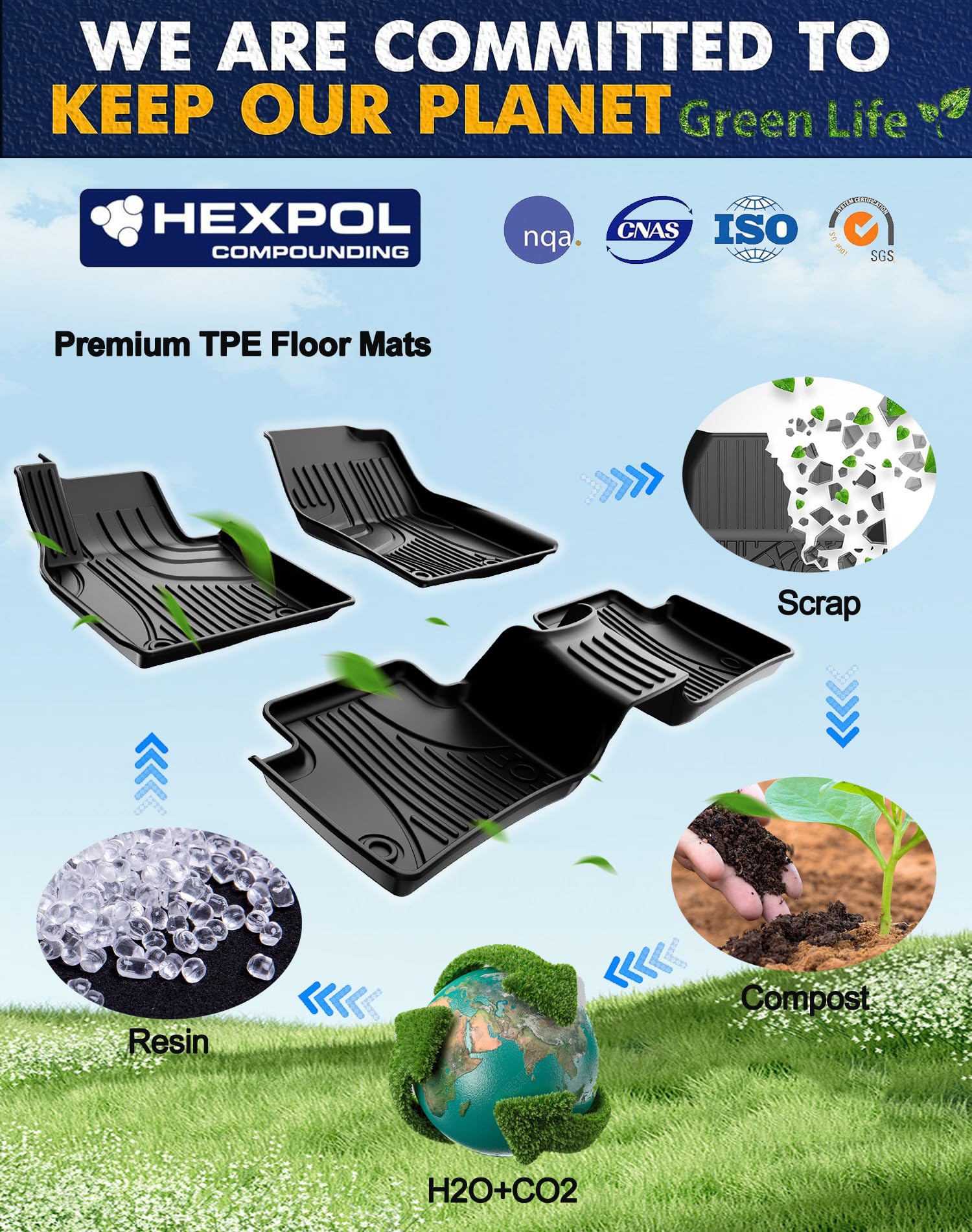 Custom Fit TPE All-Weather Floor Mats for 2019-2025 Mazda 3 (1st & 2nd Row) - Heavy Duty Protection Car Floor Liners - Perfect for Daily Commute, Road Trips & Winter Driving