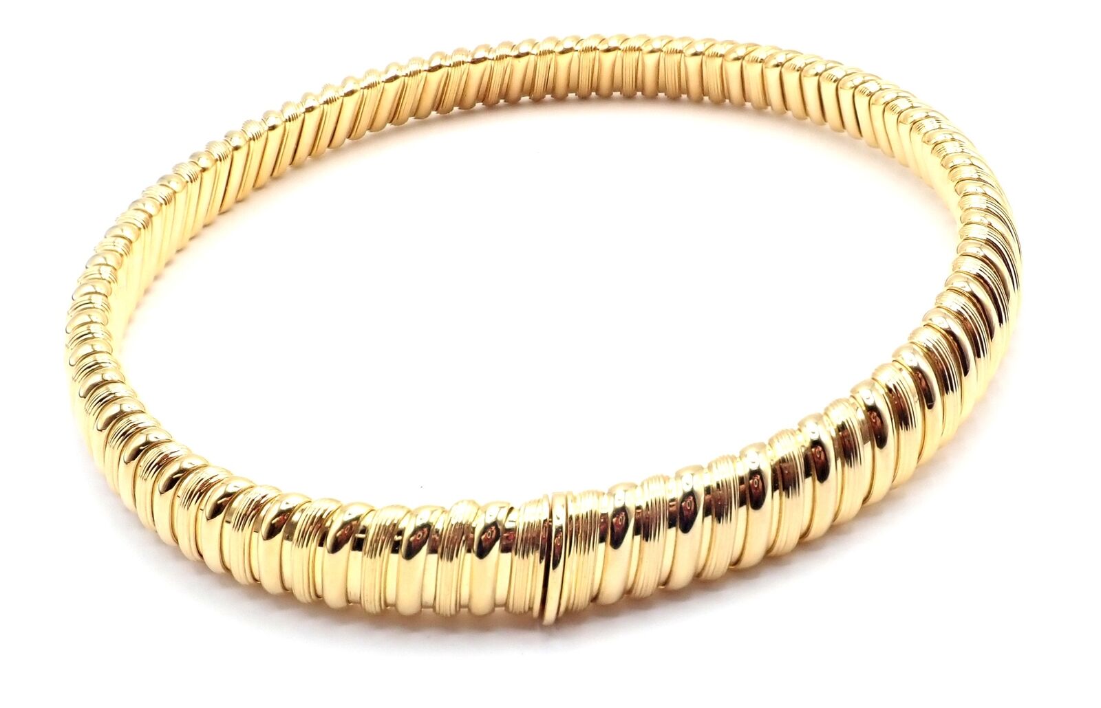 Authentic Bvlgari Bulgari Tubogas 18k Yellow Gold Choker Necklace - Luxury Italian Jewelry for Women, Perfect for Parties & Special Occasions