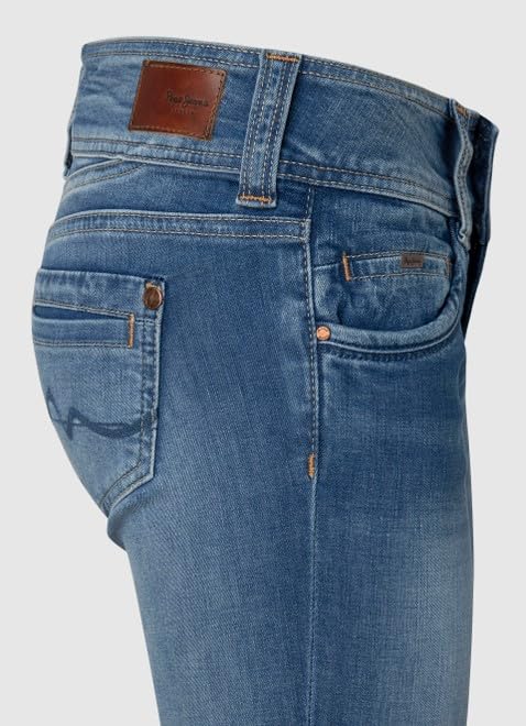 Pepe Jeans Women's Straight Leg Denim Jeans - Classic Blue Stretch Comfort Fit for Everyday Wear | Casual, Office & Weekend Outfits