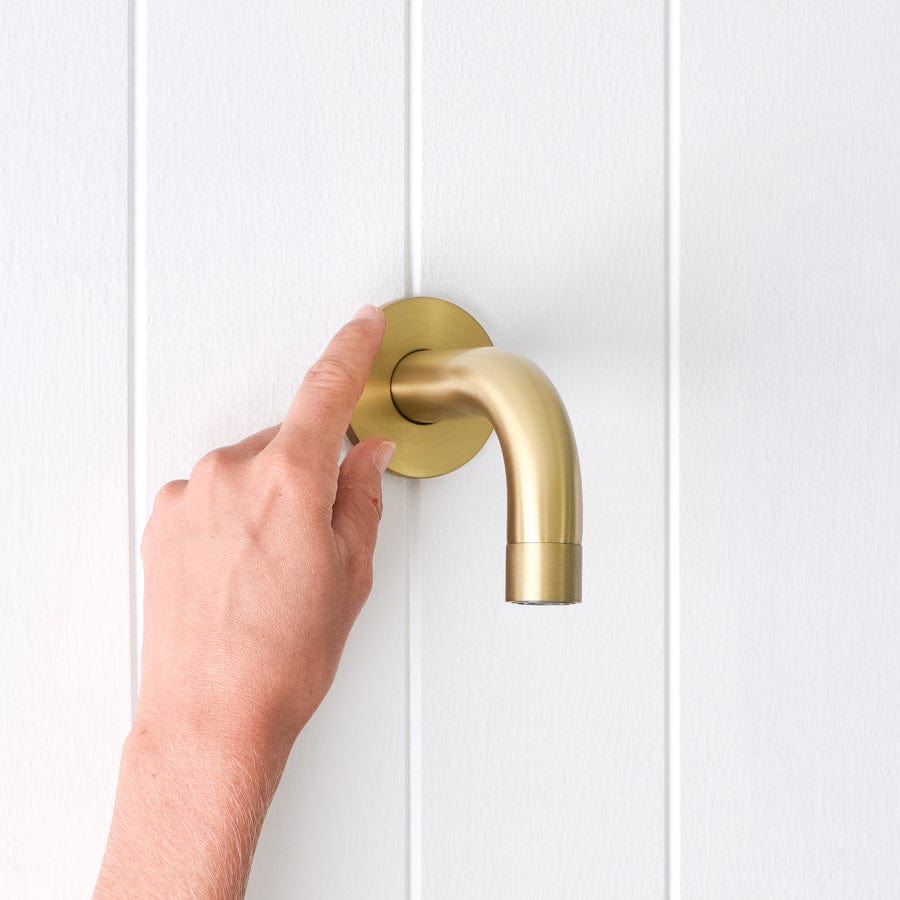 Sydney Short Wall Spout Brushed Brass - Premium Bathroom Faucet for Sink & Vanity - Perfect for Modern and Vintage Home Decor