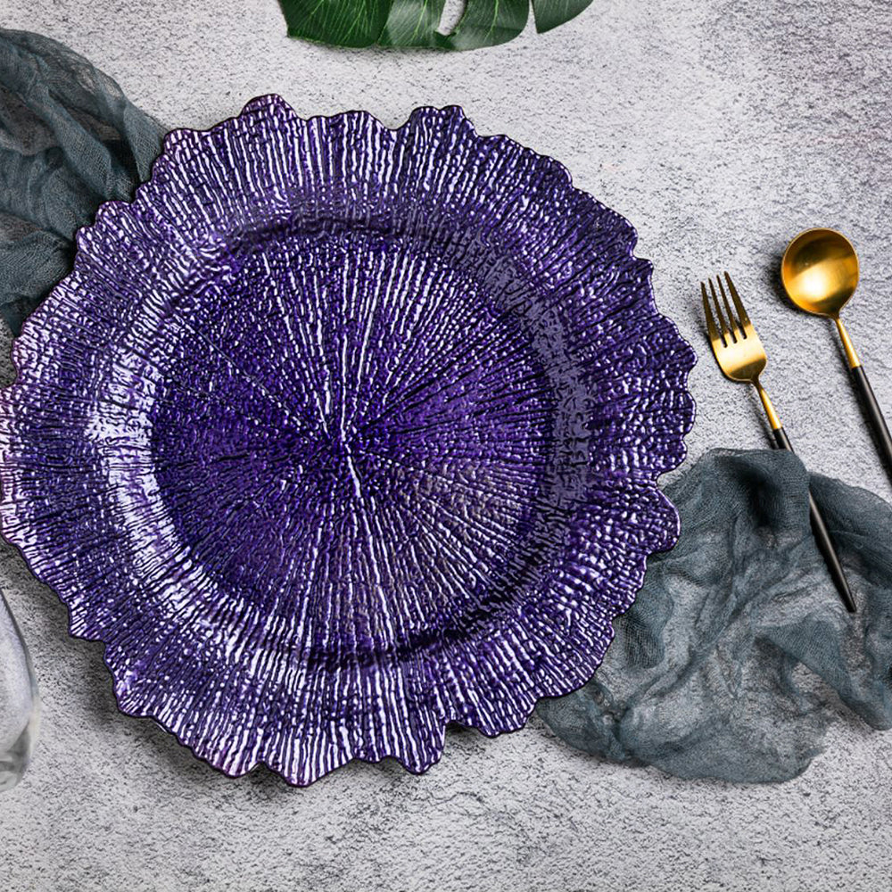 Reef Acrylic Charger Plate - Elegant Purple Dinner Plate for Wedding, Party & Special Occasions