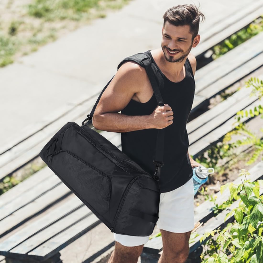 GraceTune 60L Waterproof Gym & Travel Duffel Backpack for Men & Women - Large Sports Weekender Bag with Shoe Compartment - Perfect for Workouts, Travel & Weekend Getaways