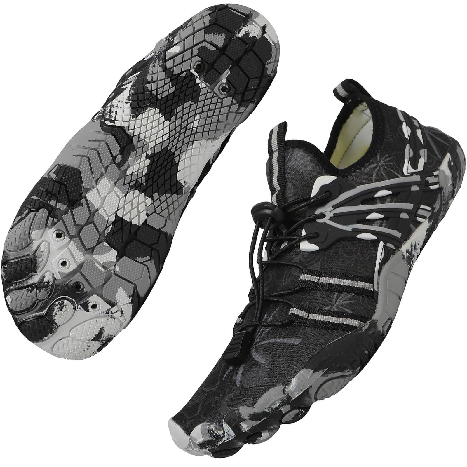 **Women's & Men's Quick-Dry Water Shoes - Barefoot Swim Shoes for Beach, Pool, Surf, River, Water Park & Yoga - Slip-On Aqua Shoes for Comfort & Safety**